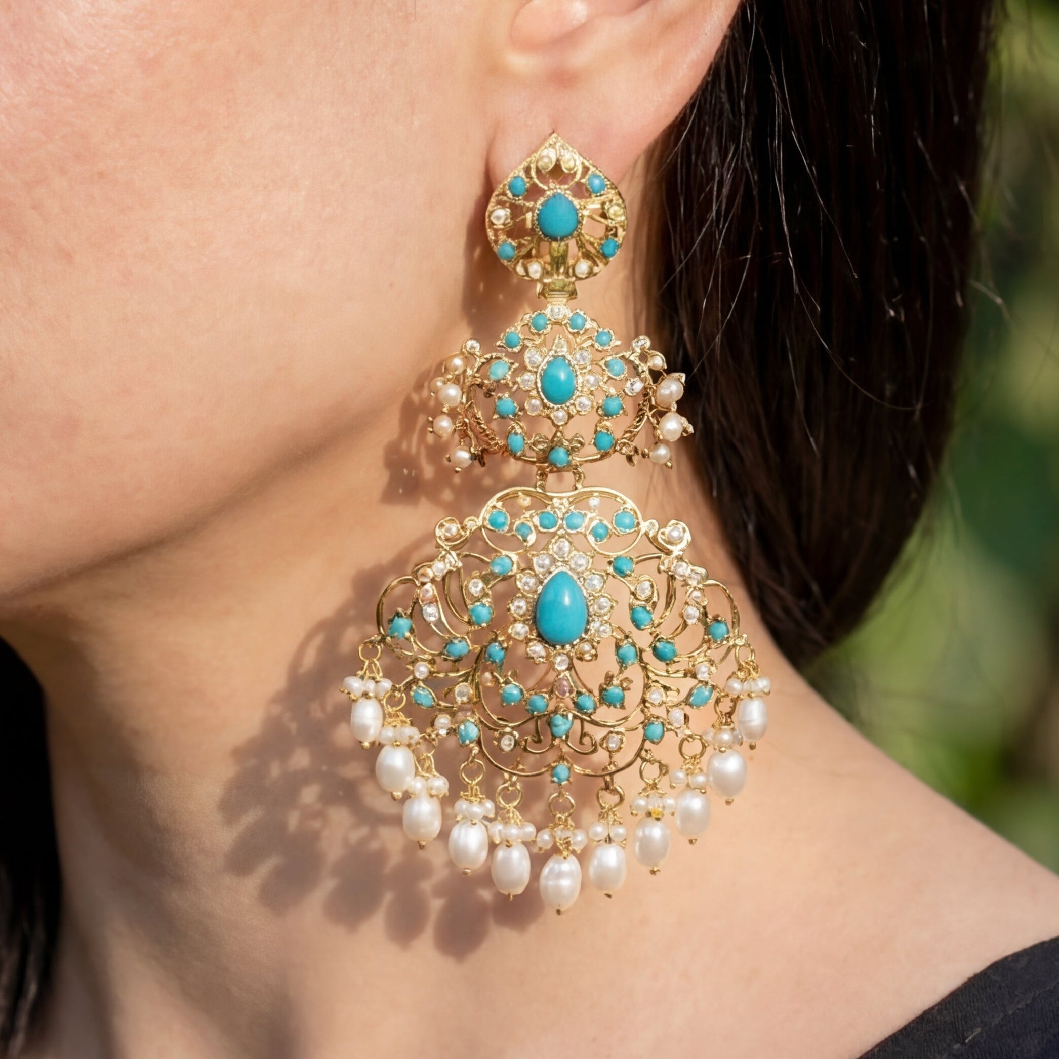 Gold Plated Earrings | Statement Danglers for Women ER 257