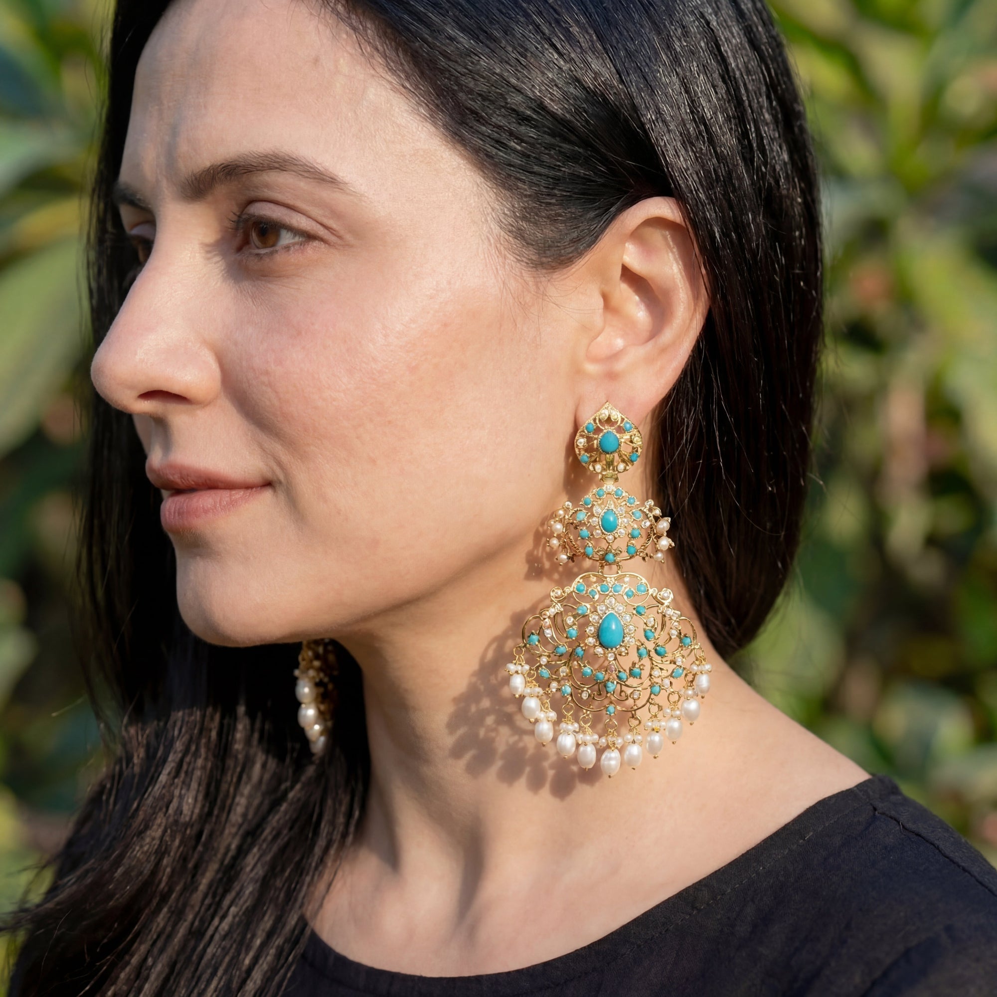 Gold Plated Earrings | Statement Danglers for Women ER 257