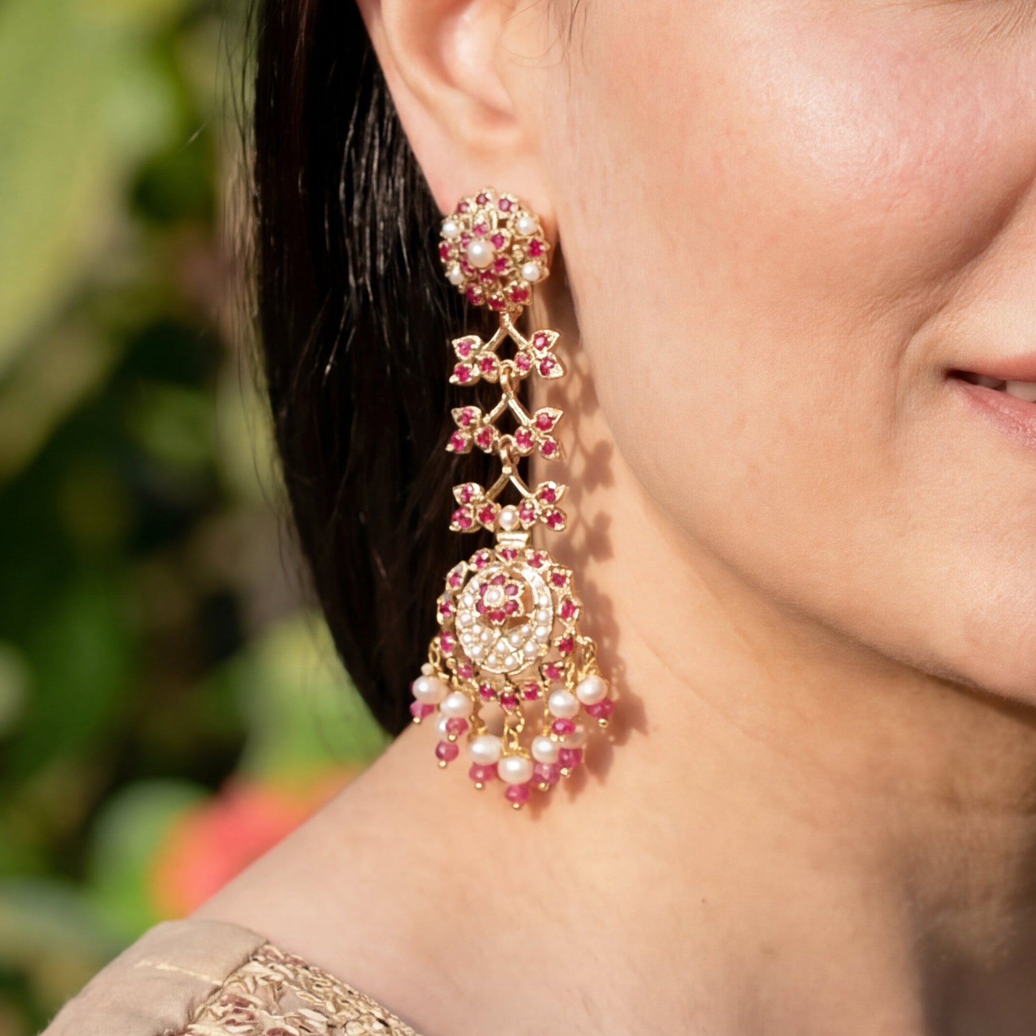 Party Wear Long Silver Danglers | Ethnic indian Jewelry For Women ER 573