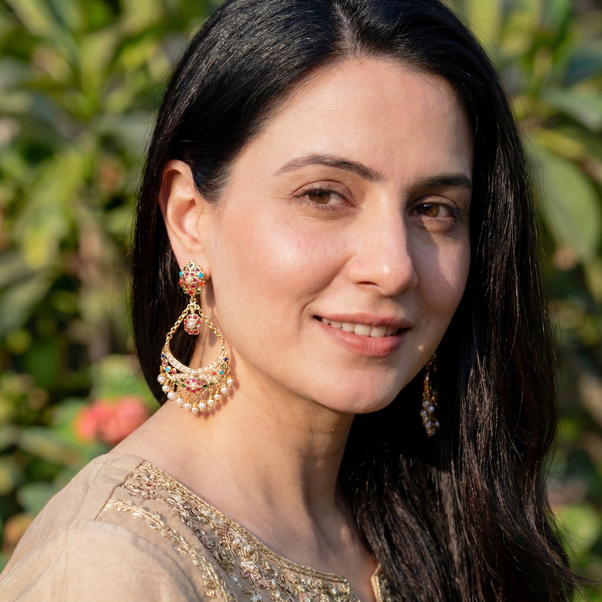 Light Weight Jadau Jhoomer Earrings | Fashion Earrings on 925 Silver ER 551