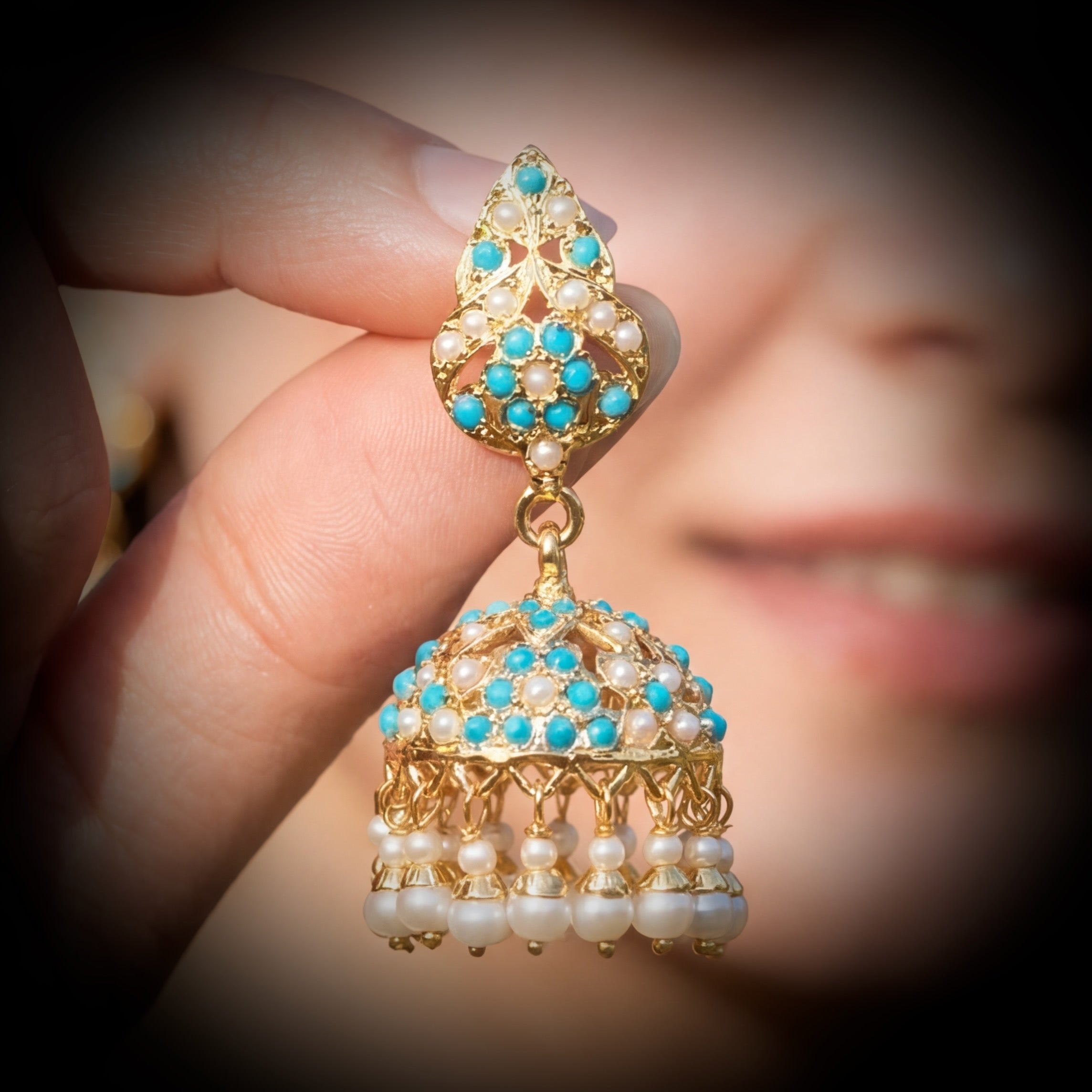 Feroza Jhumki | Sterling Silver Earrings For Women ER 402
