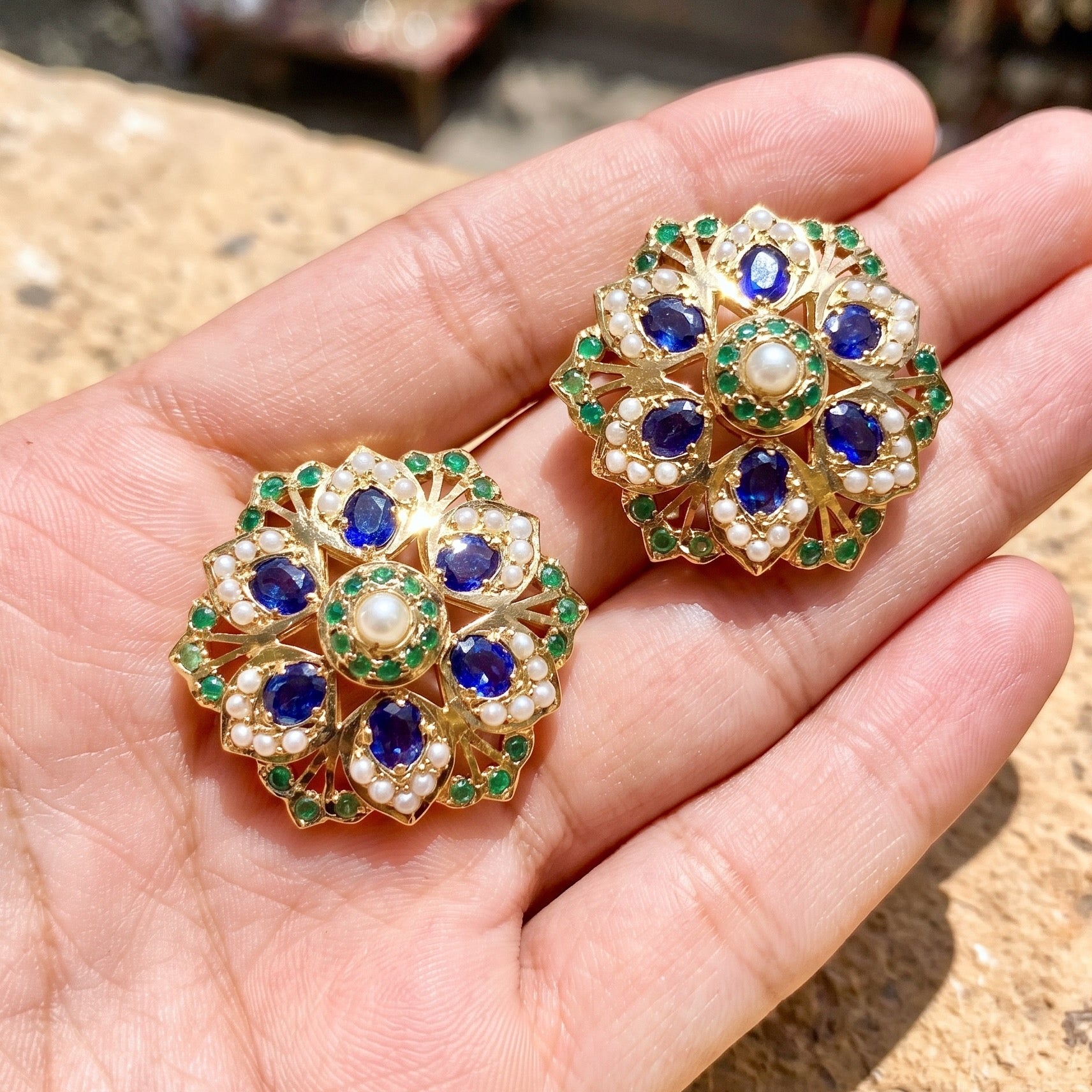 Exquisite Round Shaped Stus | Silver Stud Earrings | Modern Indian Jewelry ER 108