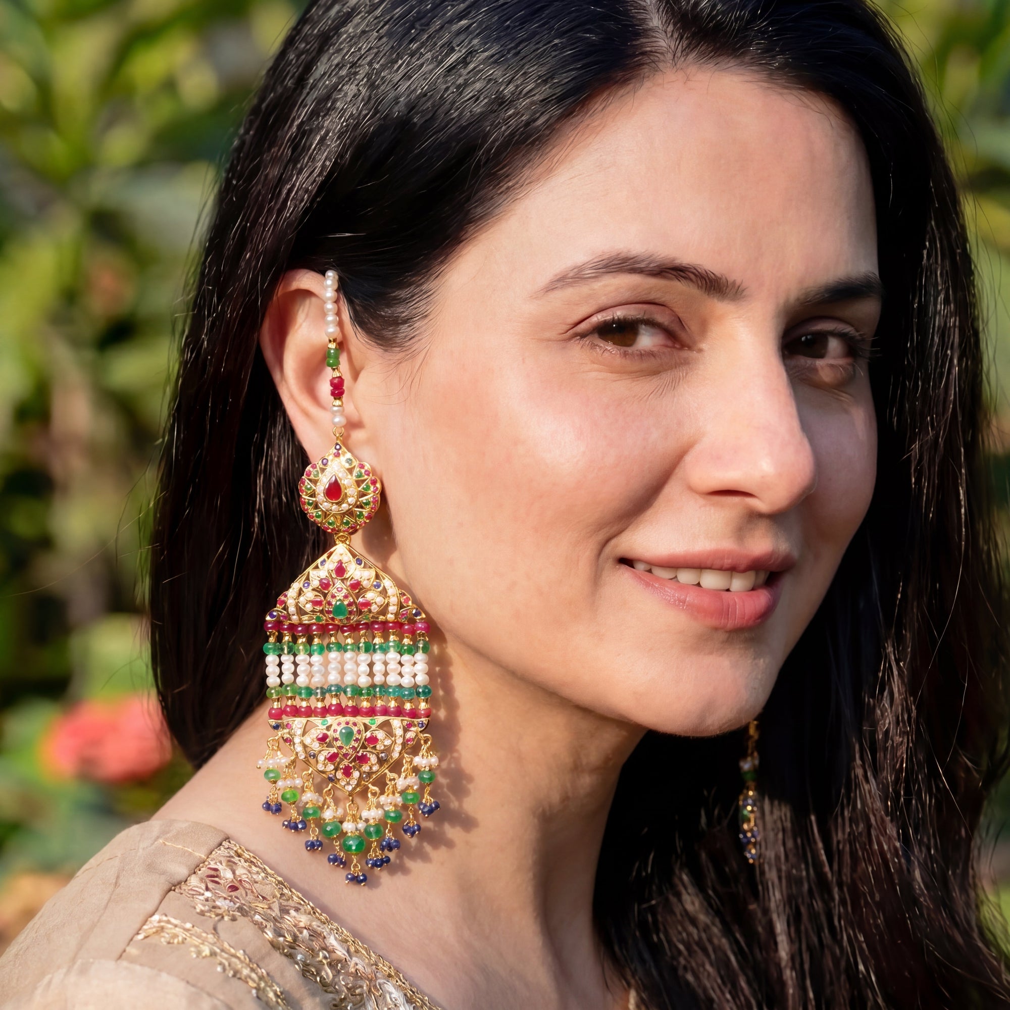 Statement Indian Jhoomer Style Earrings on Sterling Silver ER 171
