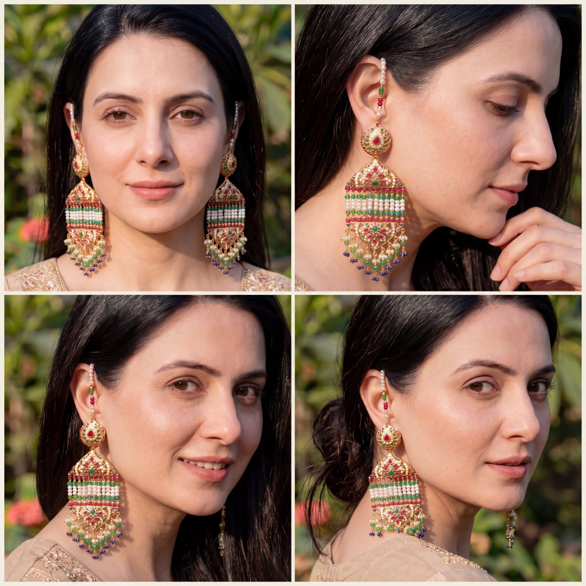 Statement Indian Jhoomer Style Earrings on Sterling Silver ER 171
