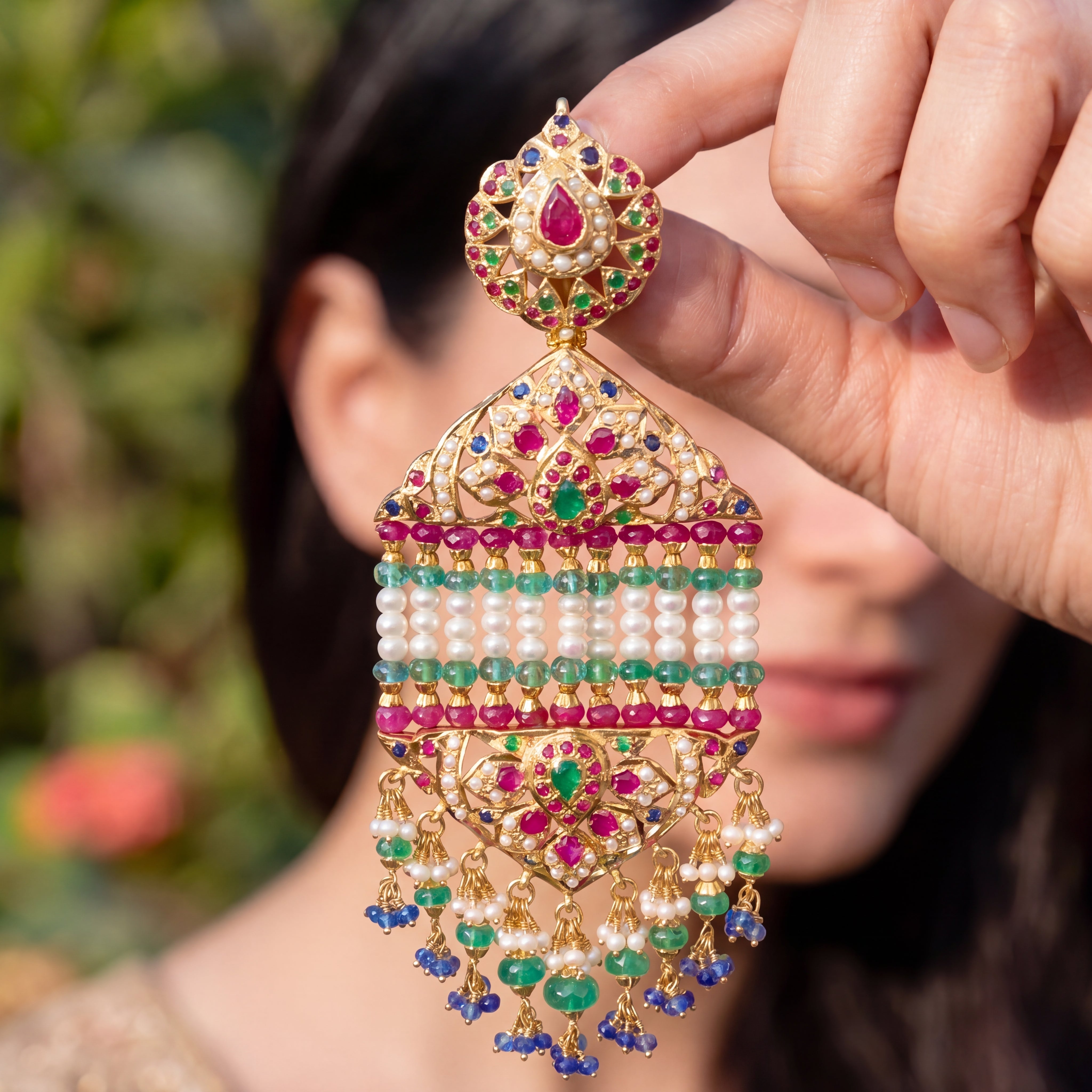 Statement Indian Jhoomer Style Earrings on Sterling Silver ER 171