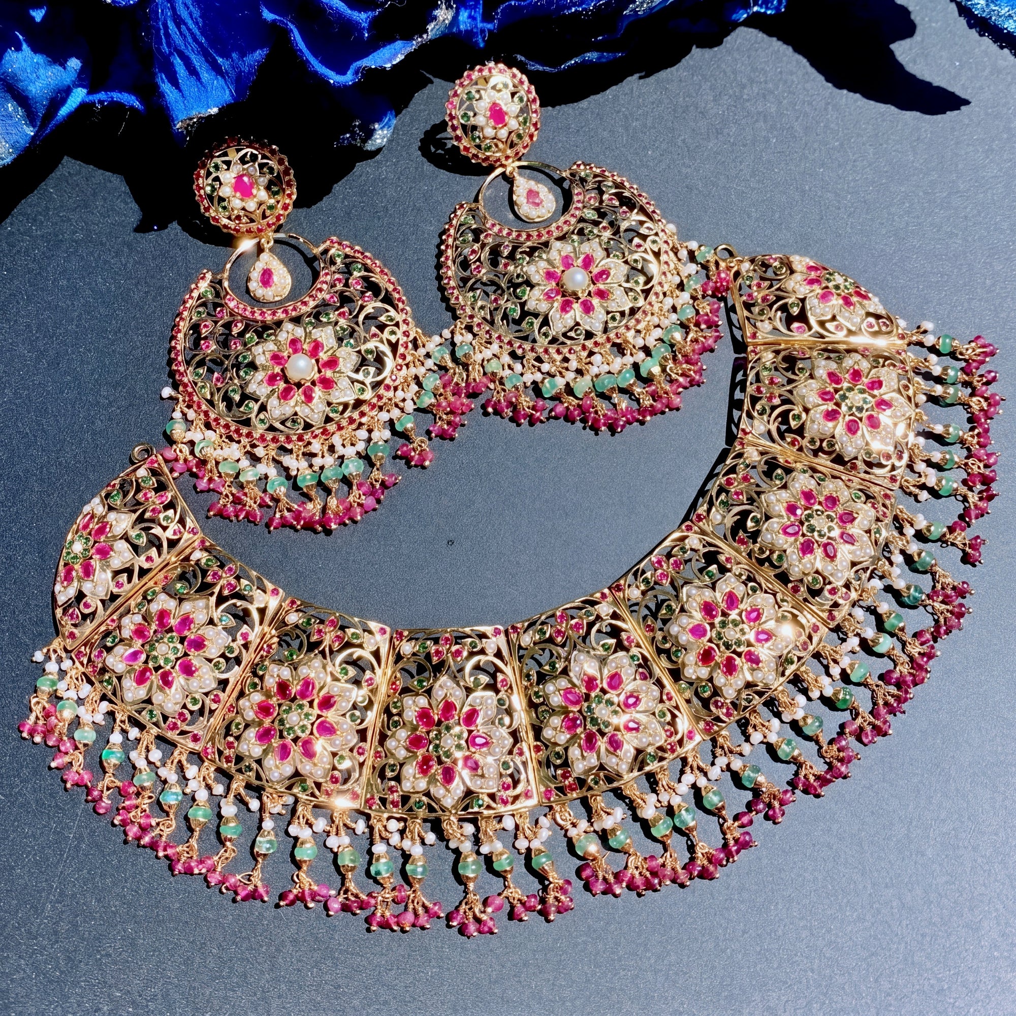 Bridal Wear Necklace Set | Antique Design | Indian Jadau Jewelry NS 271