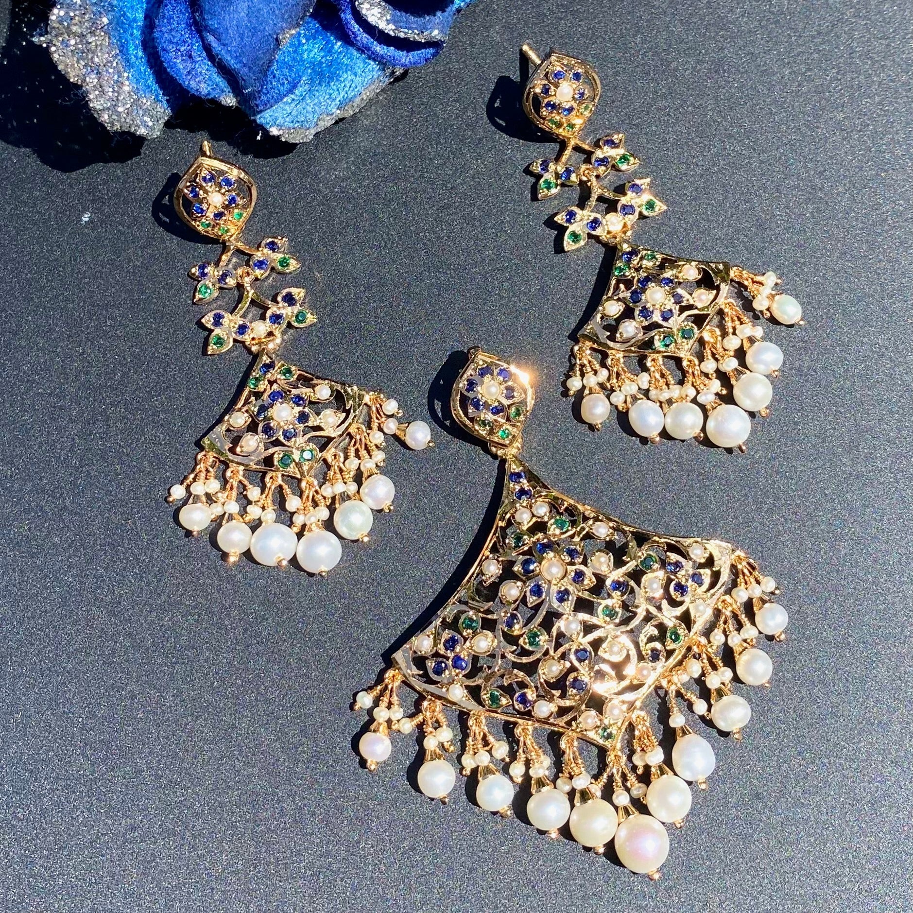 Antique Design Pendant Set | Gold Plated Indian Silver Jewelry Online PS 136