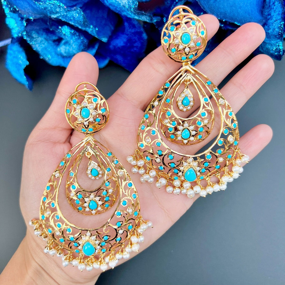 large turquoise earrings