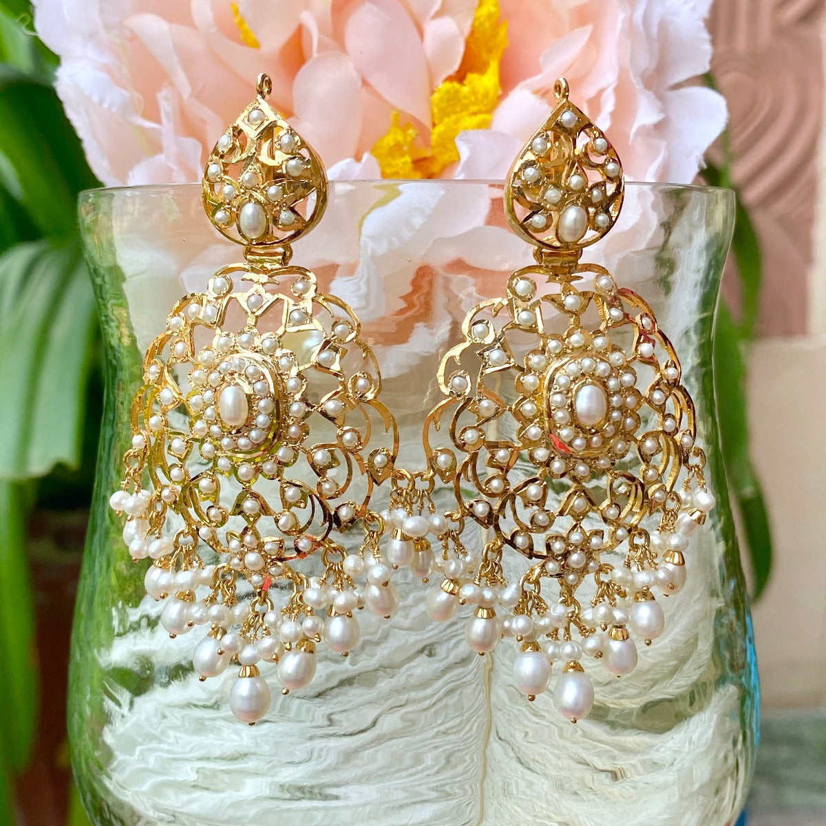 Pearl Drop Earrings | Freshwater Pearl Jewelry | Gold Plated Silver ER 052