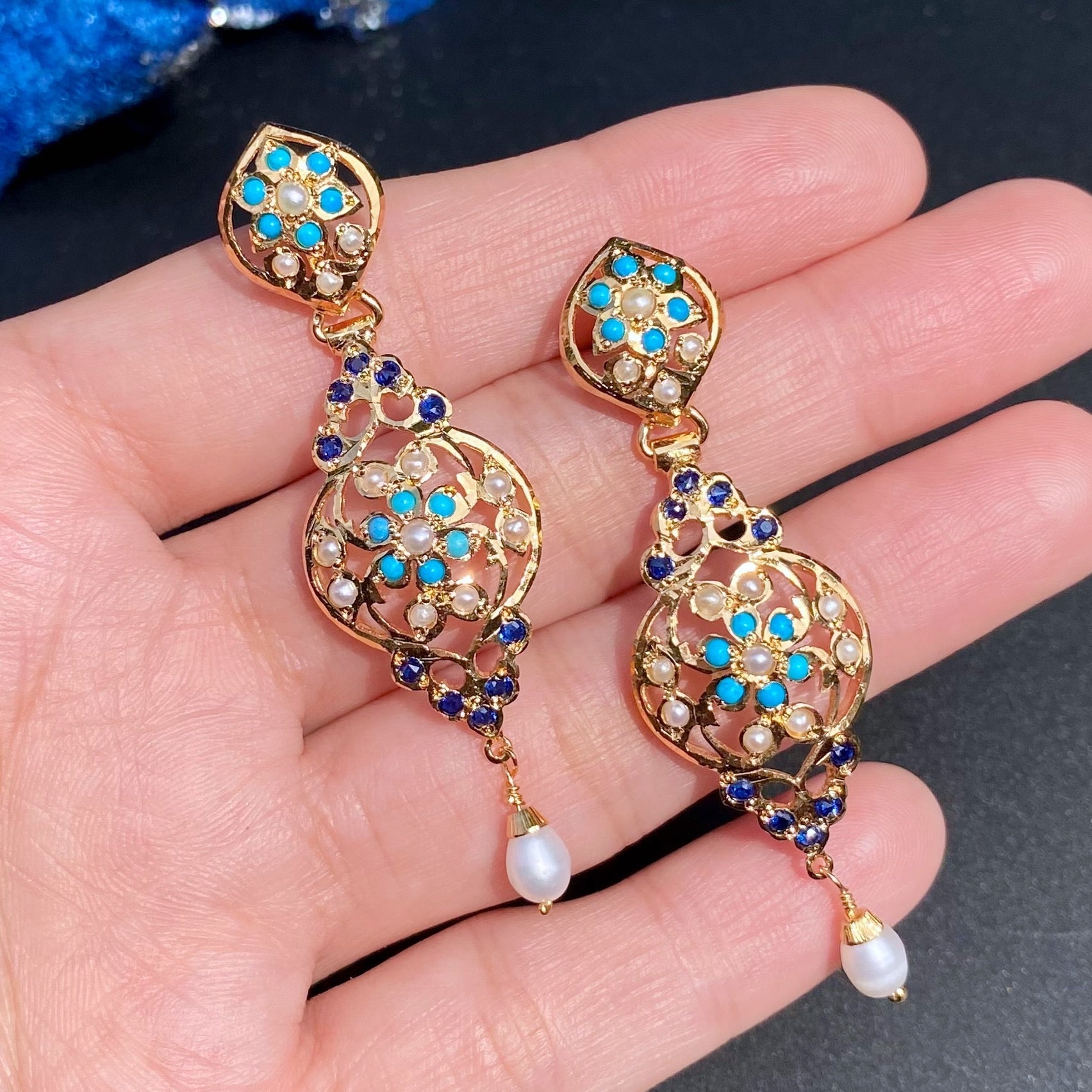 Cute Jadau Earrings for Girls & Women | Gold Plated on 925 Silver ER 623