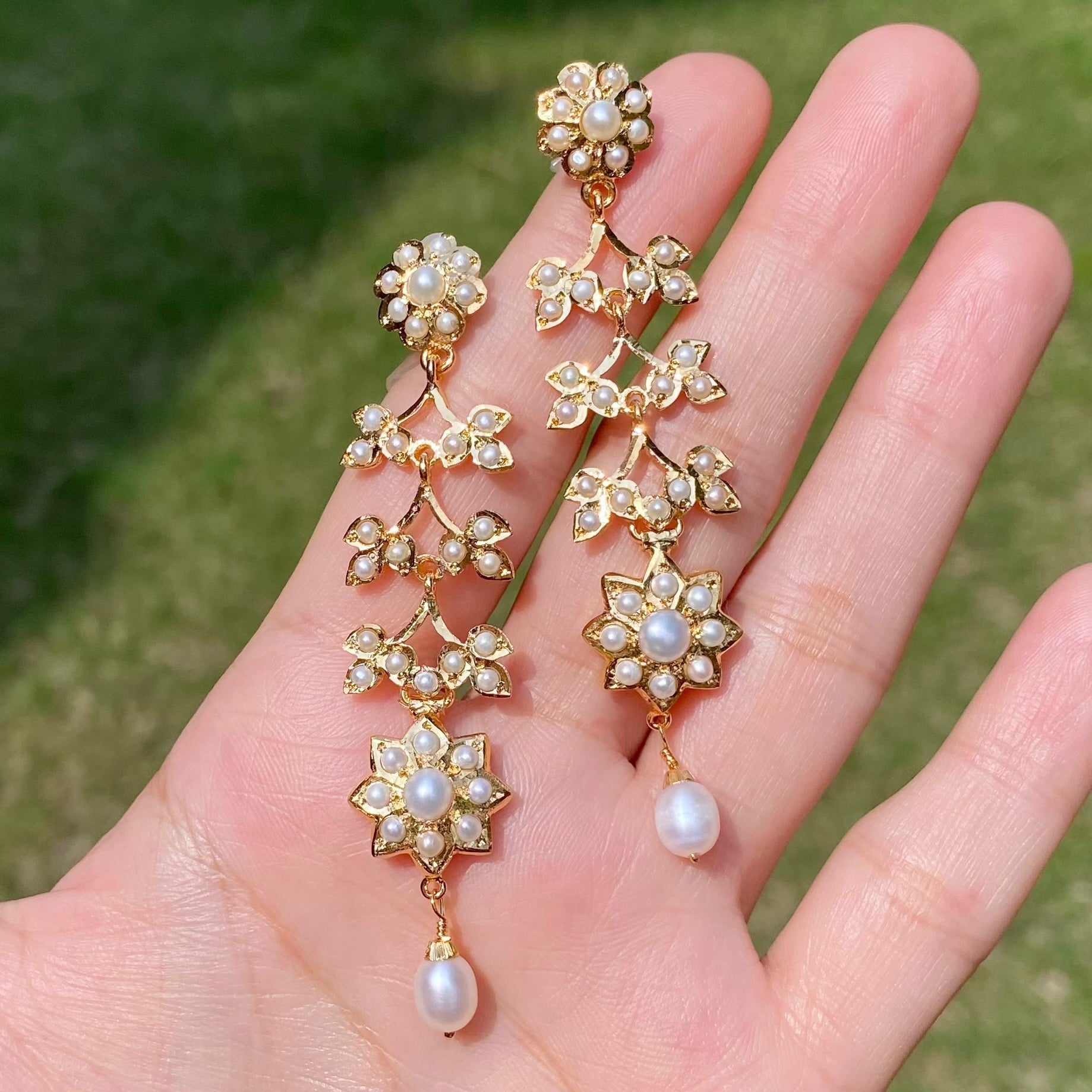 Exclusive Pearl Necklace Set | Gold Plated on Silver Base NS 426