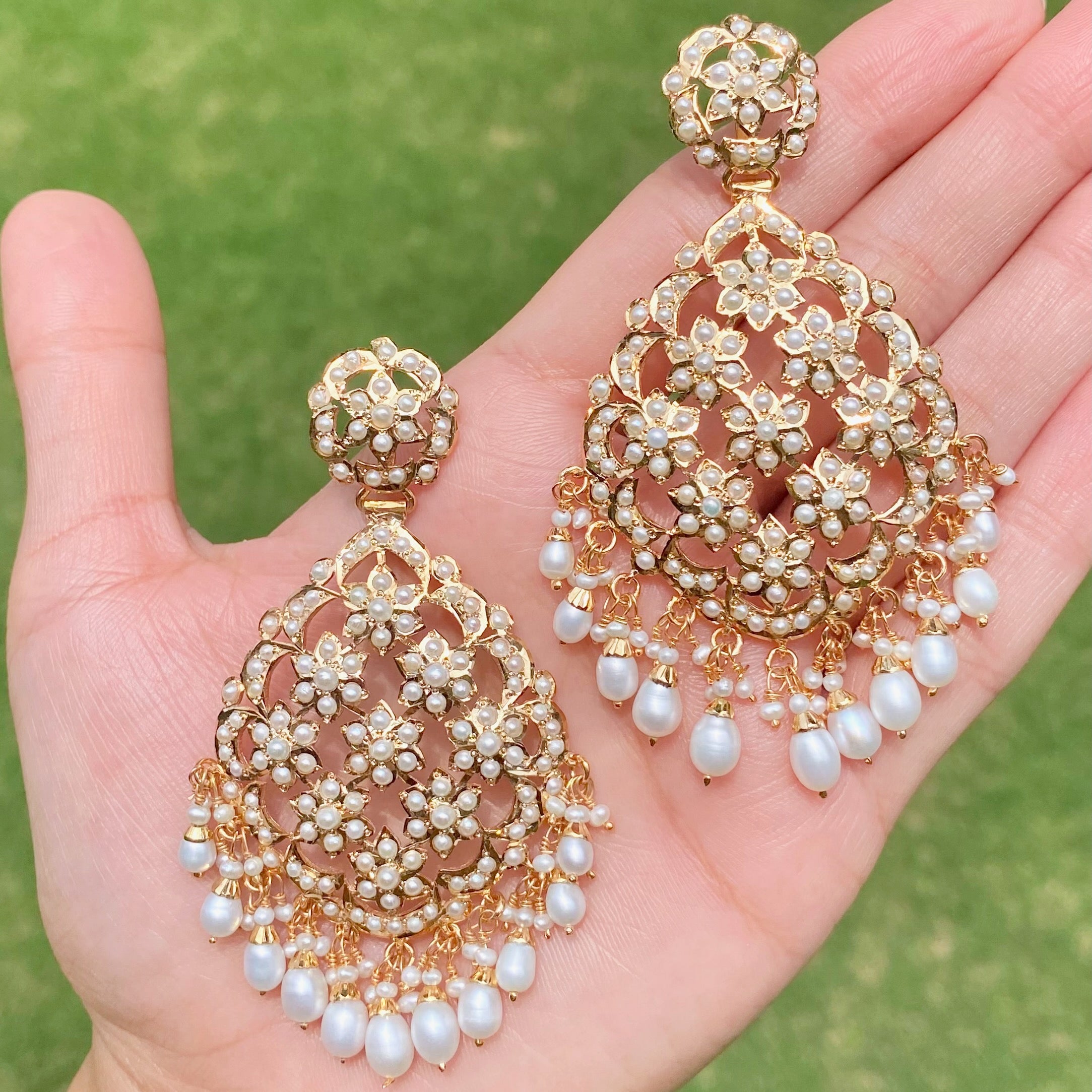 statement pearl earrings