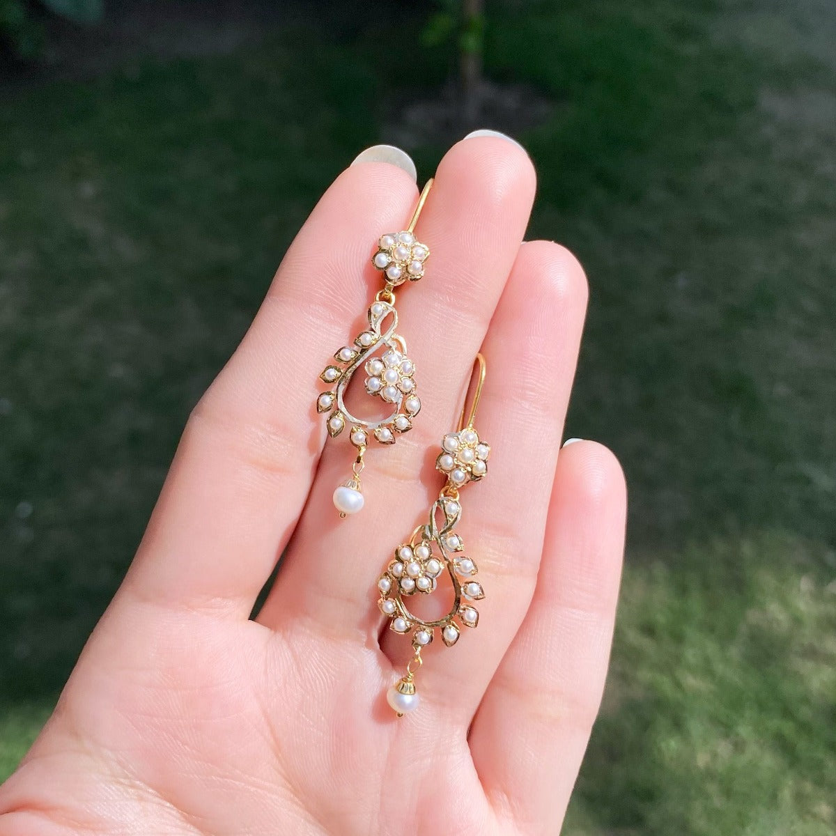 22 carat gold pearl earrings for women under 50000
