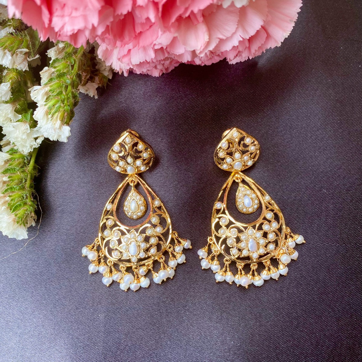 drop shaped pearl earrings