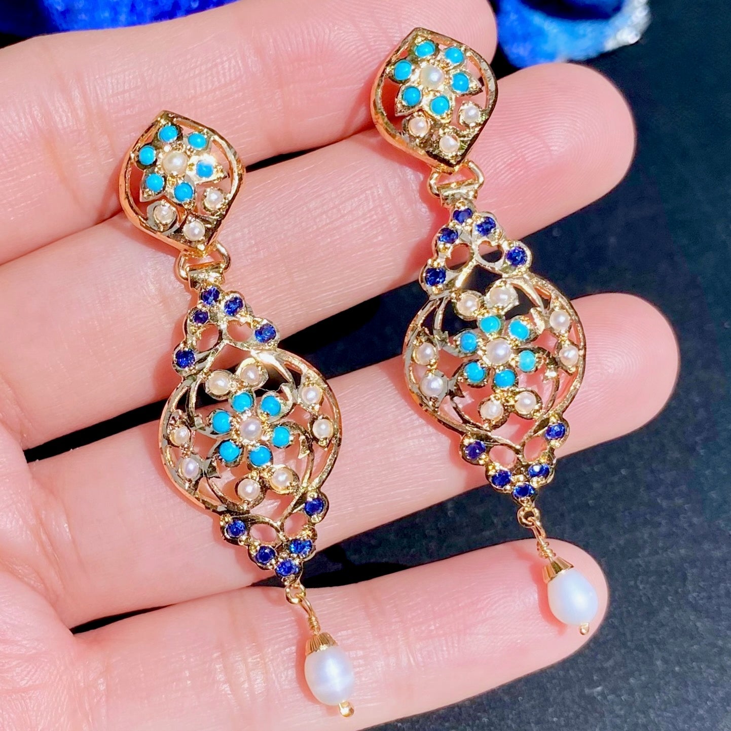 Cute Jadau Earrings for Girls & Women | Gold Plated on 925 Silver ER 623