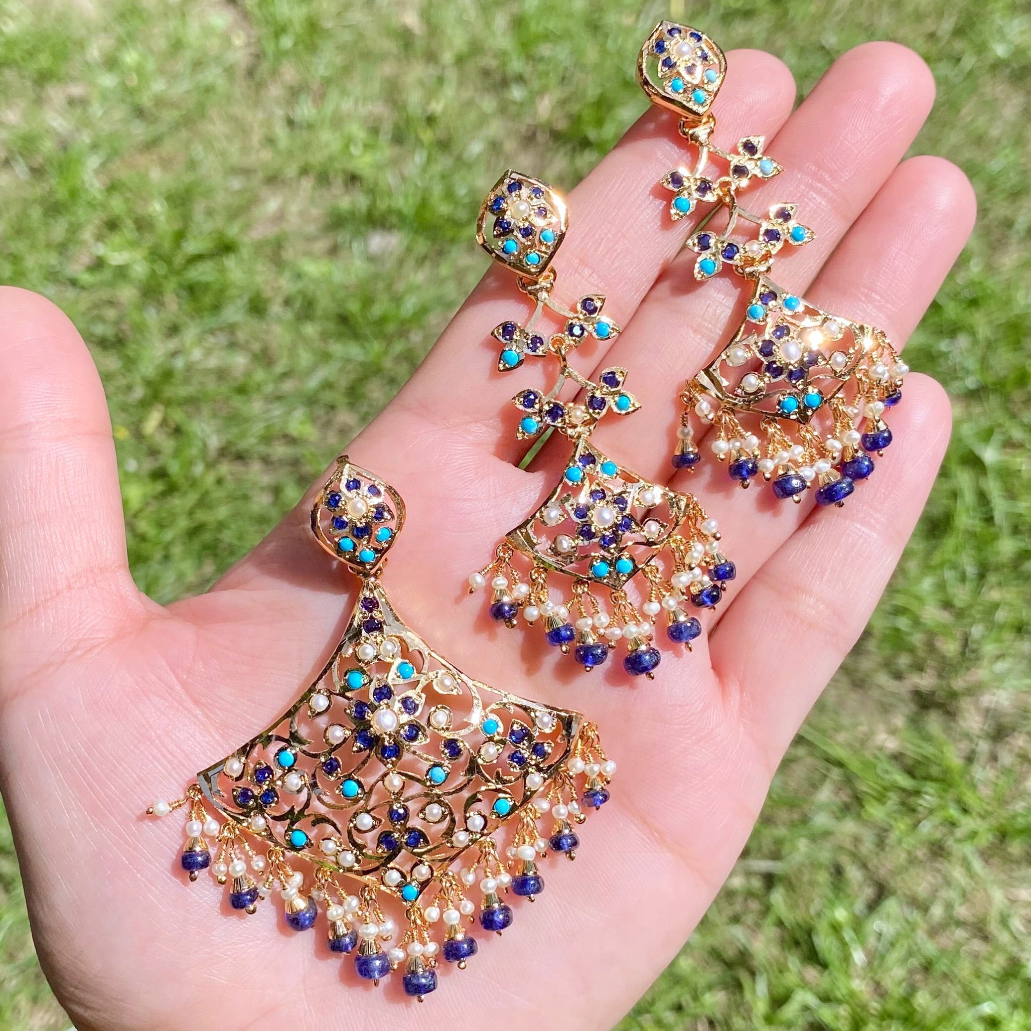 Indo Western Design Pendant Set | Premium Gold Plated Indian Silver Jewelry Online  PS 131