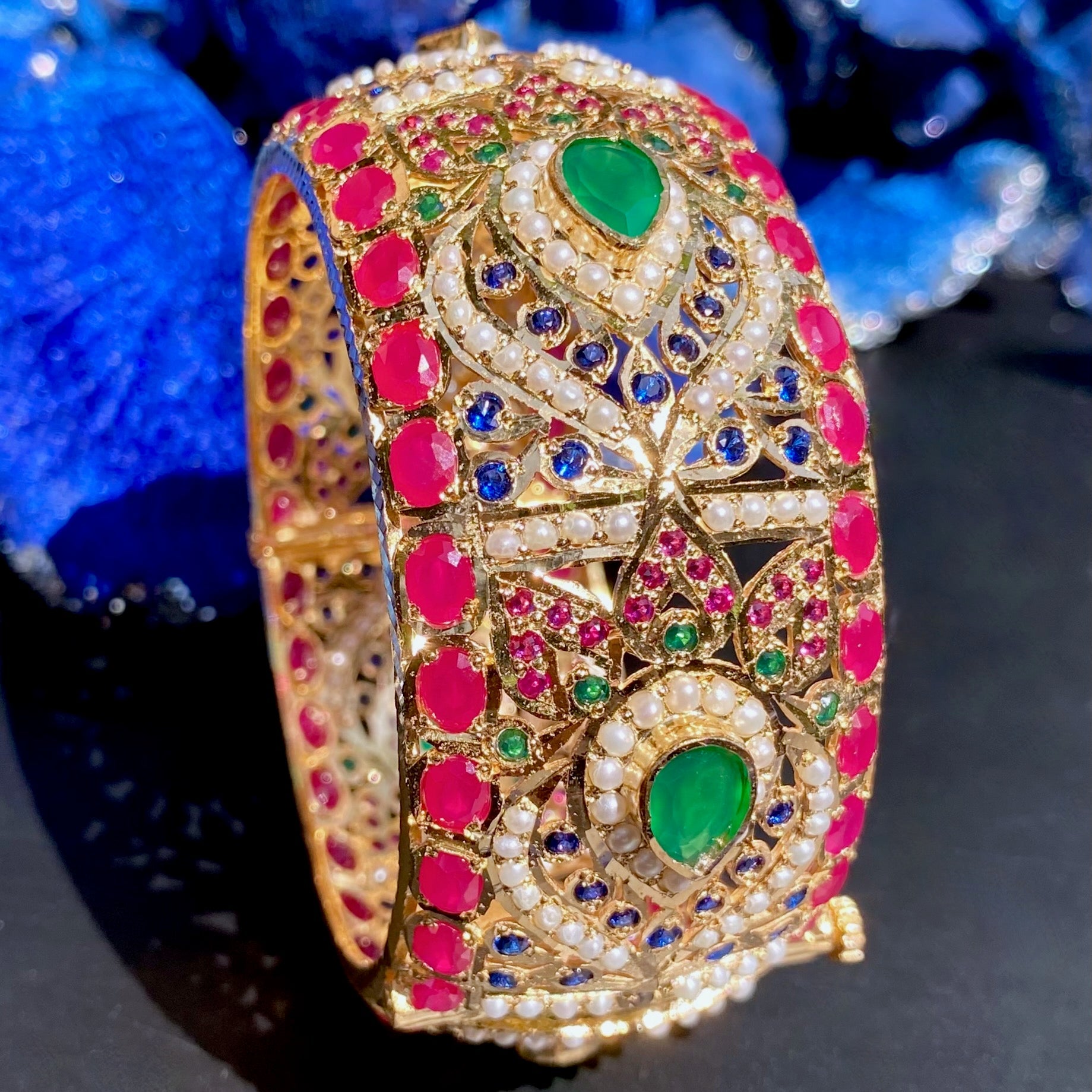 Exquisite Jadau Kada Bangles | Gold Plated on Silver BG 133