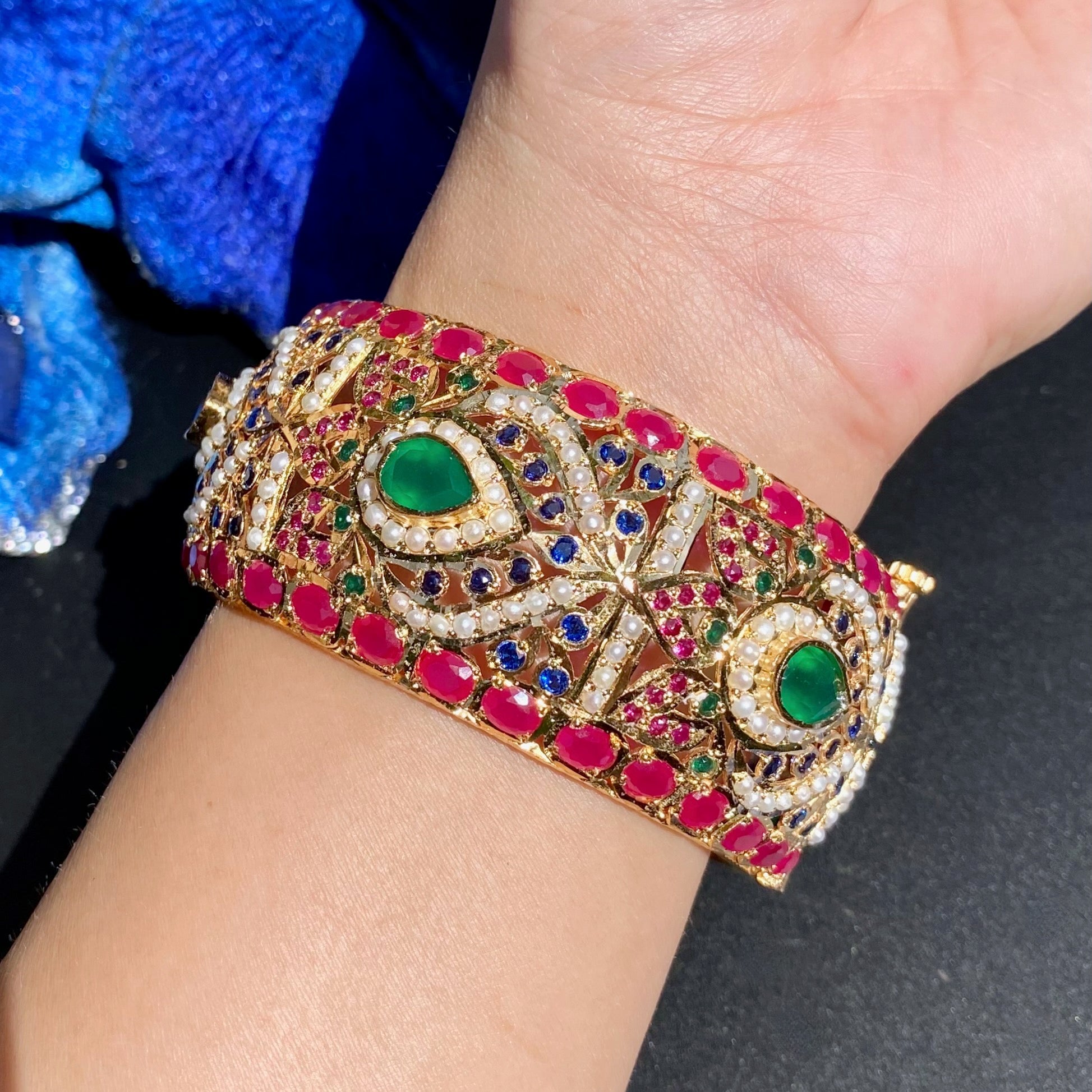Exquisite Jadau Kada Bangles | Gold Plated on Silver BG 133