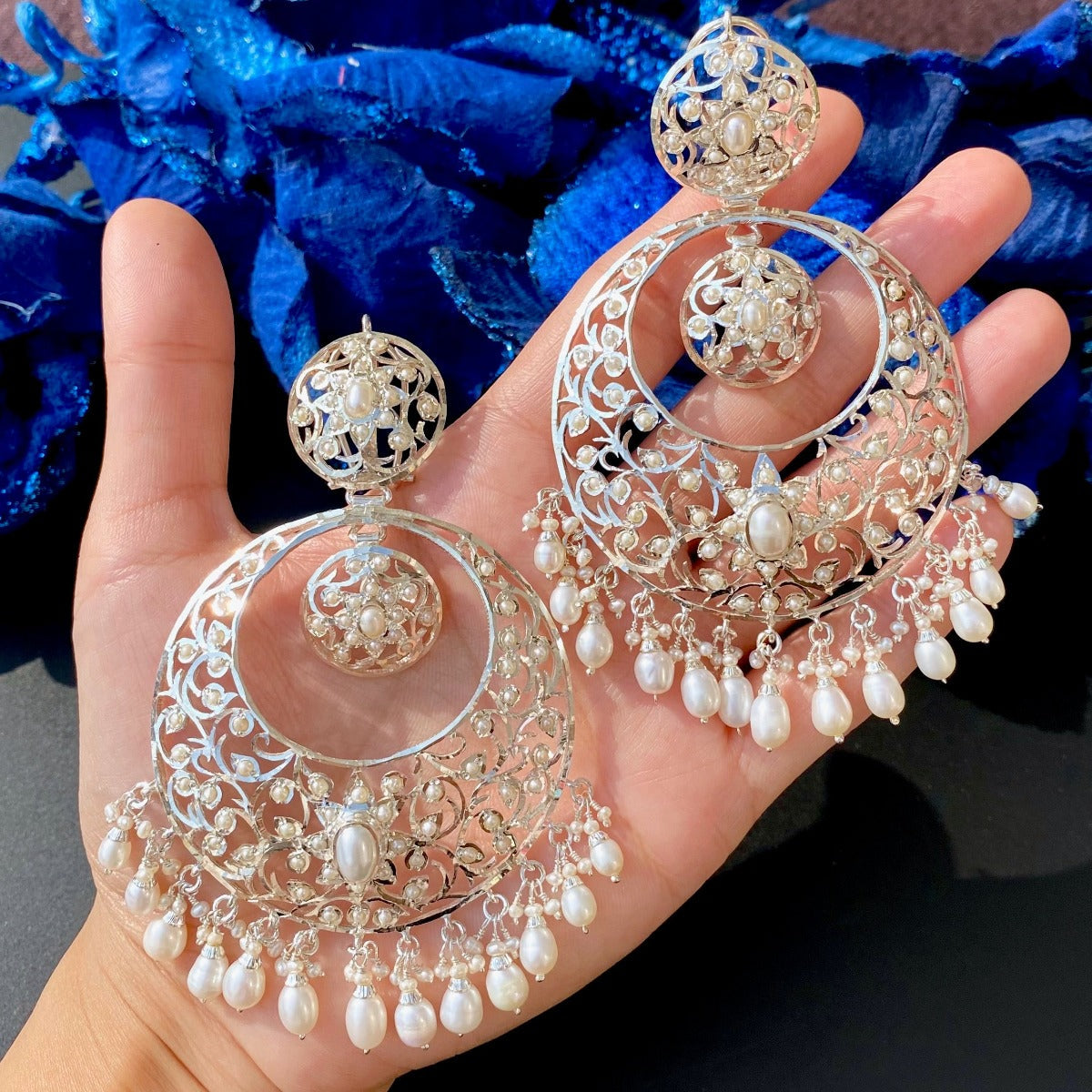 Indian Silver Earrings with Edwardian Victorian Flavor