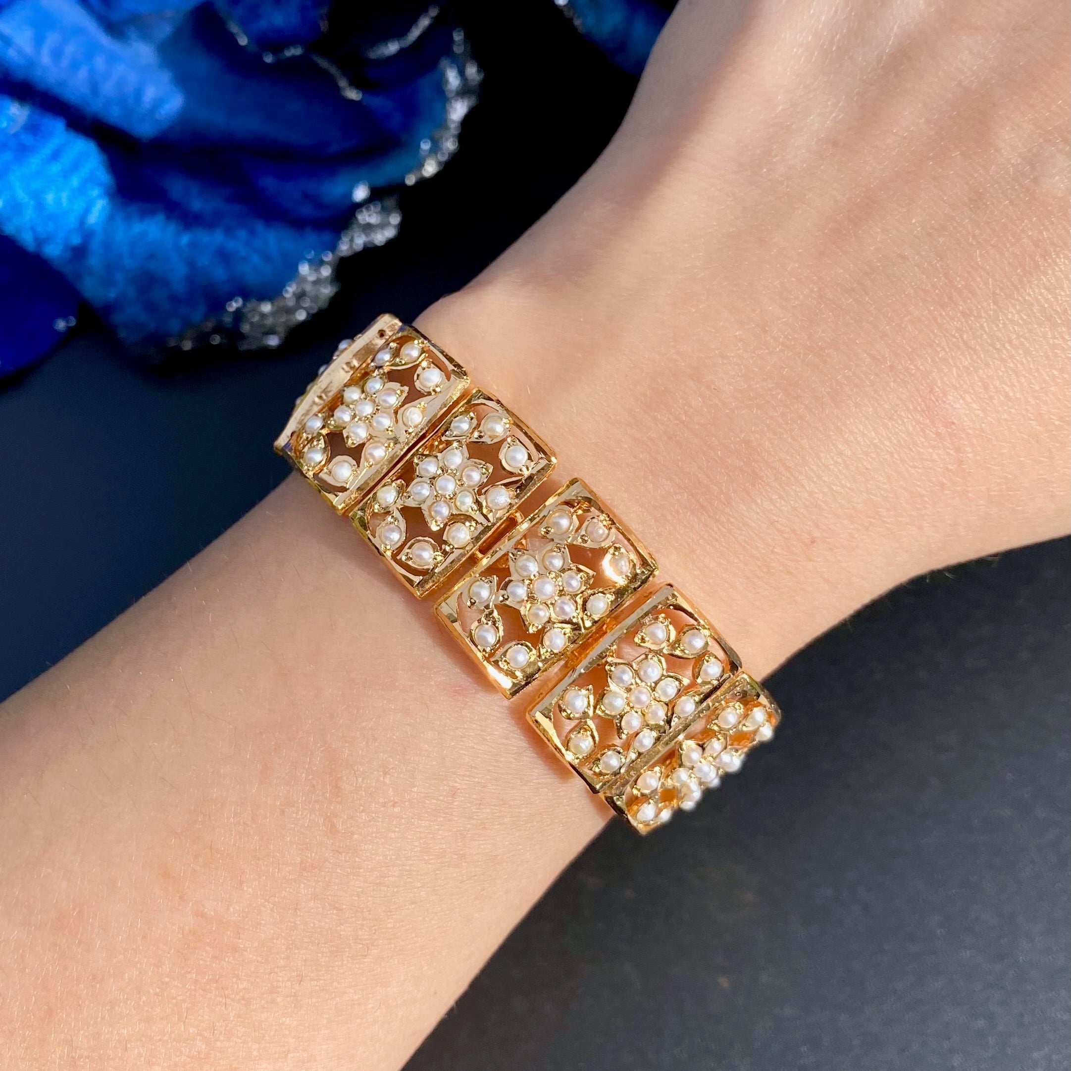 Single Pearl Bracelet for Women | Gold Plated Sterling Silver BG 142