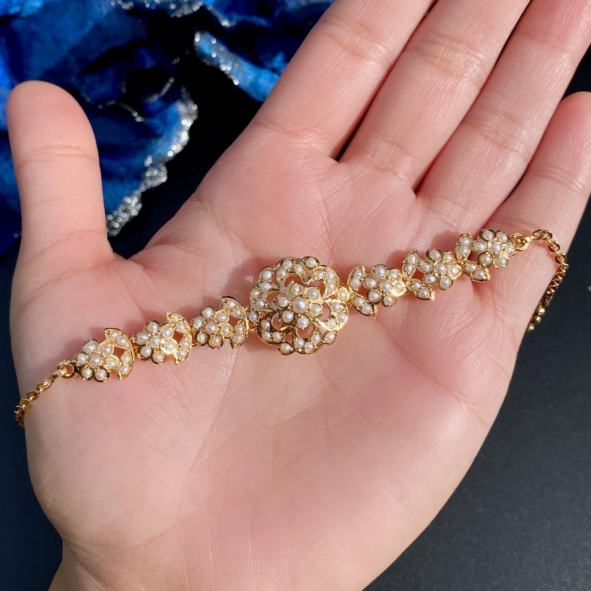 Dainty Pearl Bracelet on Silver | Gold Plated | Authentic Pearls BG 148