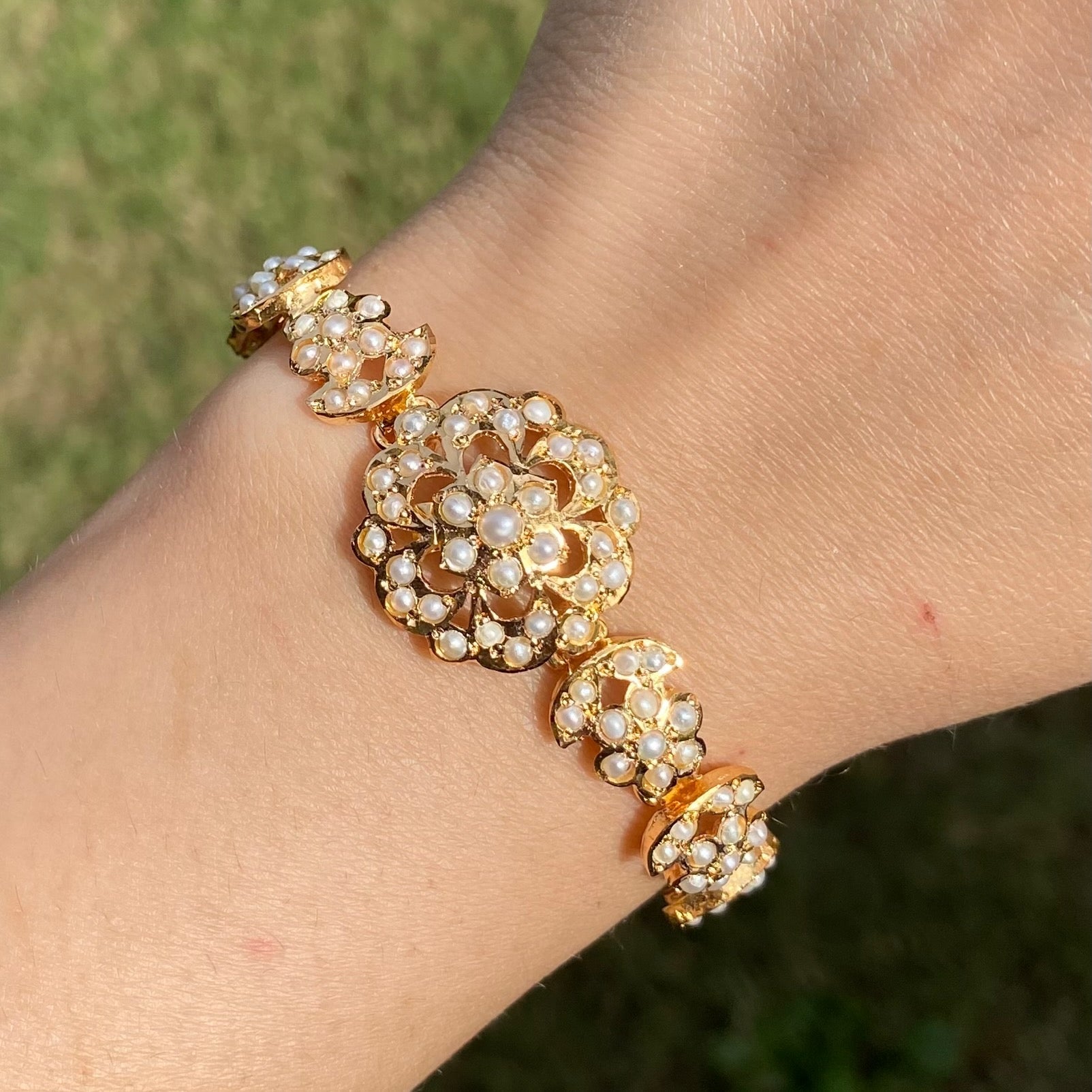 Dainty Pearl Bracelet on Silver | Gold Plated | Authentic Pearls BG 148