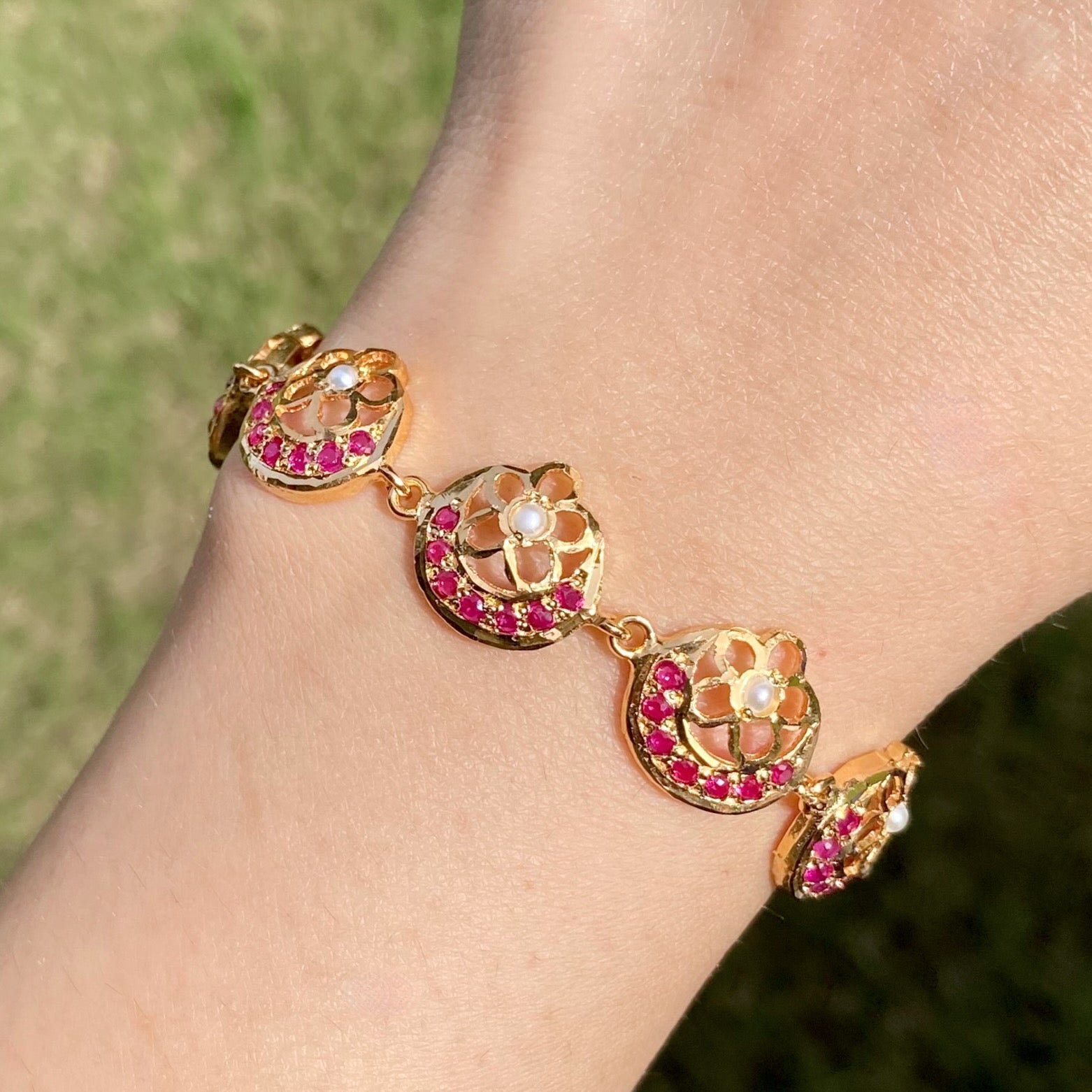 Simple & Minimal Ladies' Bracelet | 925 Silver with Gold Plating BG 149