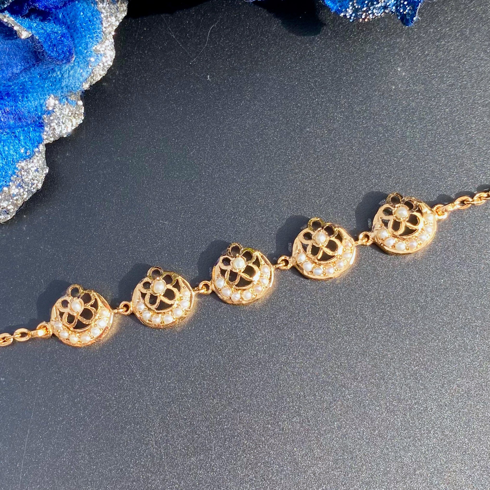 Dainty Pearl Bracelet | Gold Plated on Silver Base BG 154