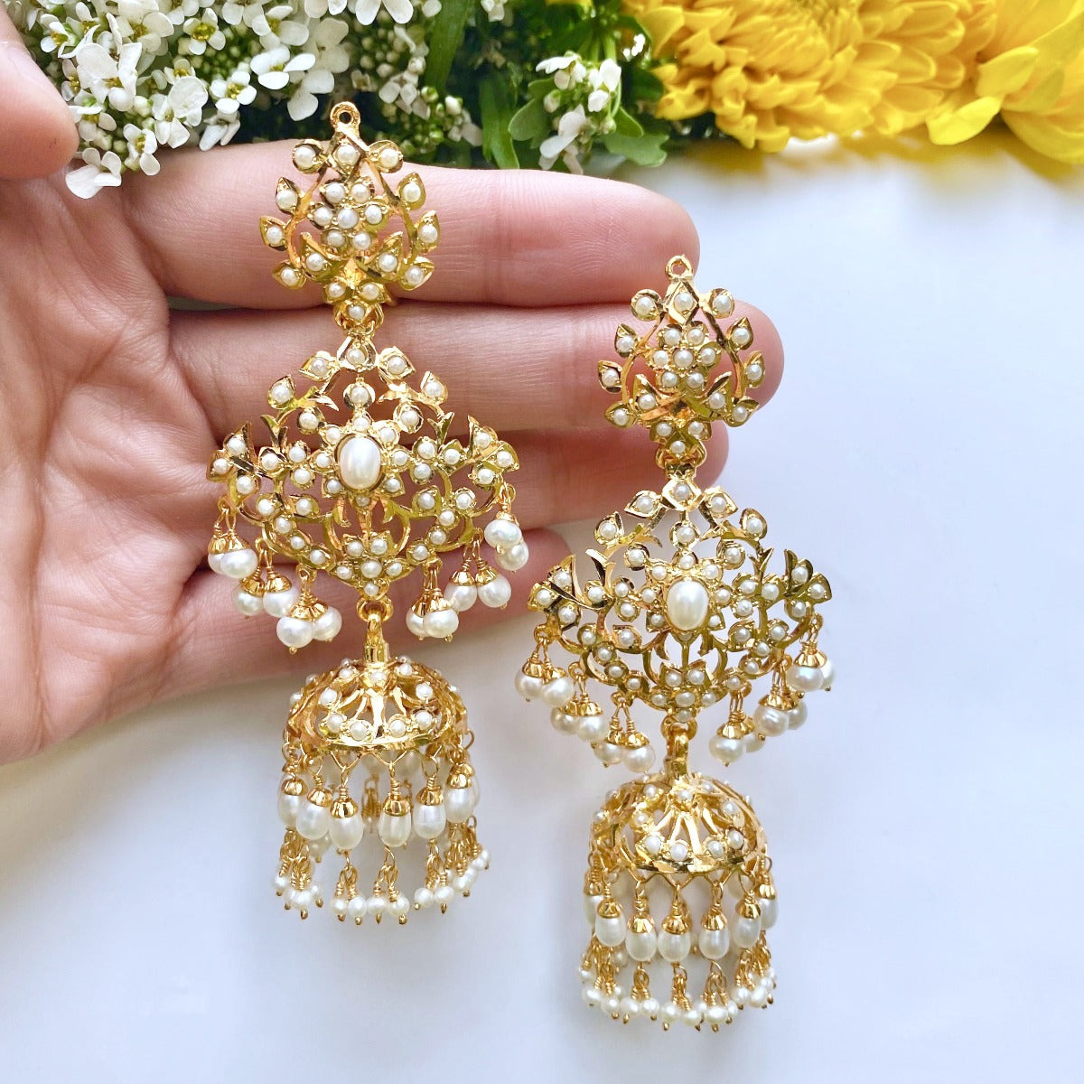 gold plated punjabi jhumki