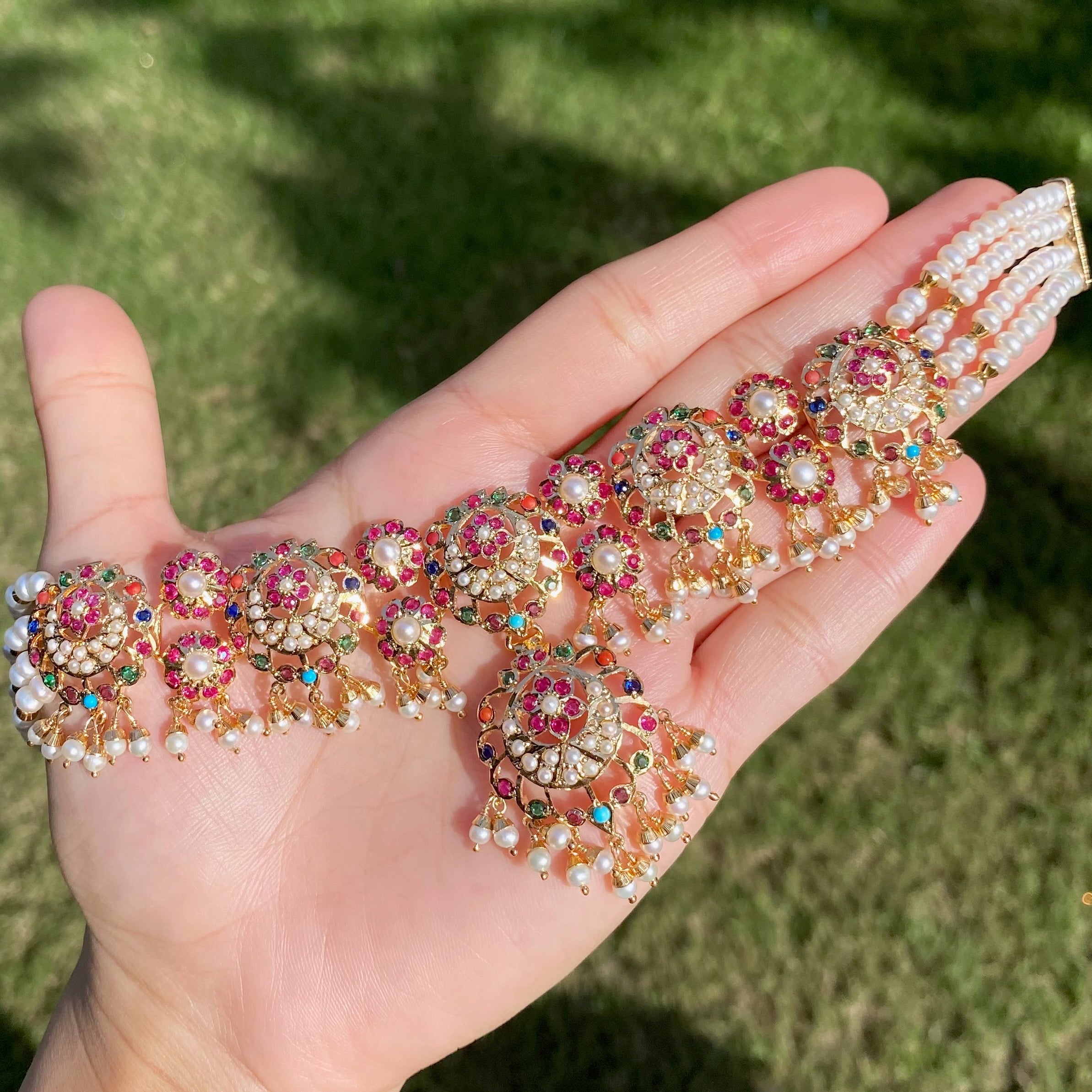 Navratna Choker Set | Gold Plated on Silver NS 430