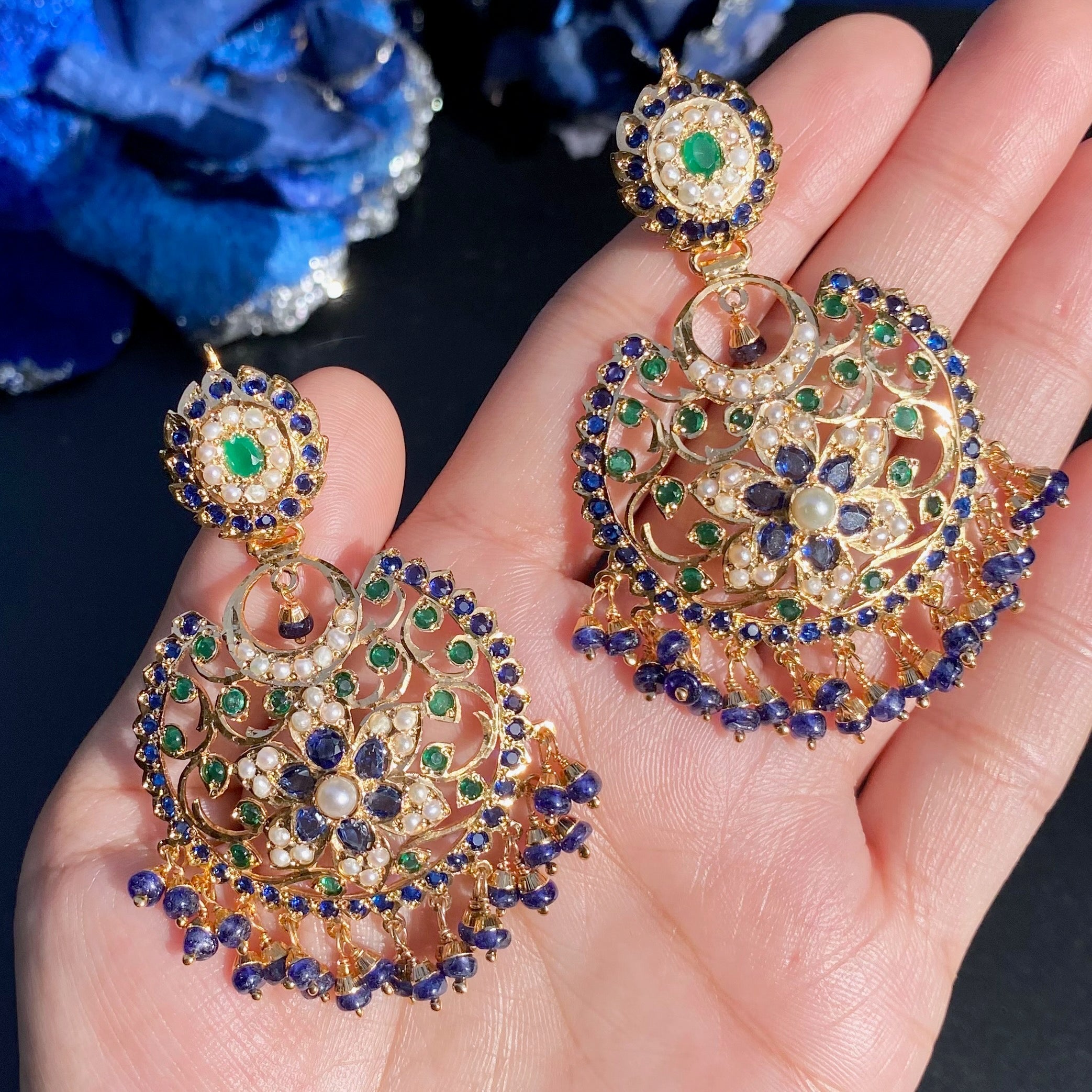 Opulent Jadau Necklace Set | Gold Plated on Silver NS 434