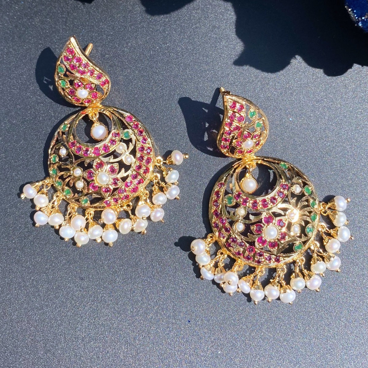 gold plated chandbali earrings