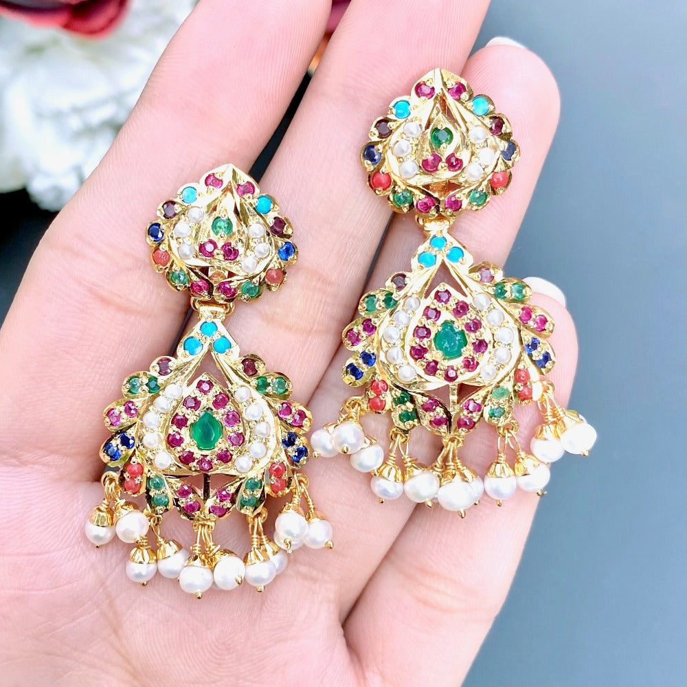 gold plated pakistani earrings