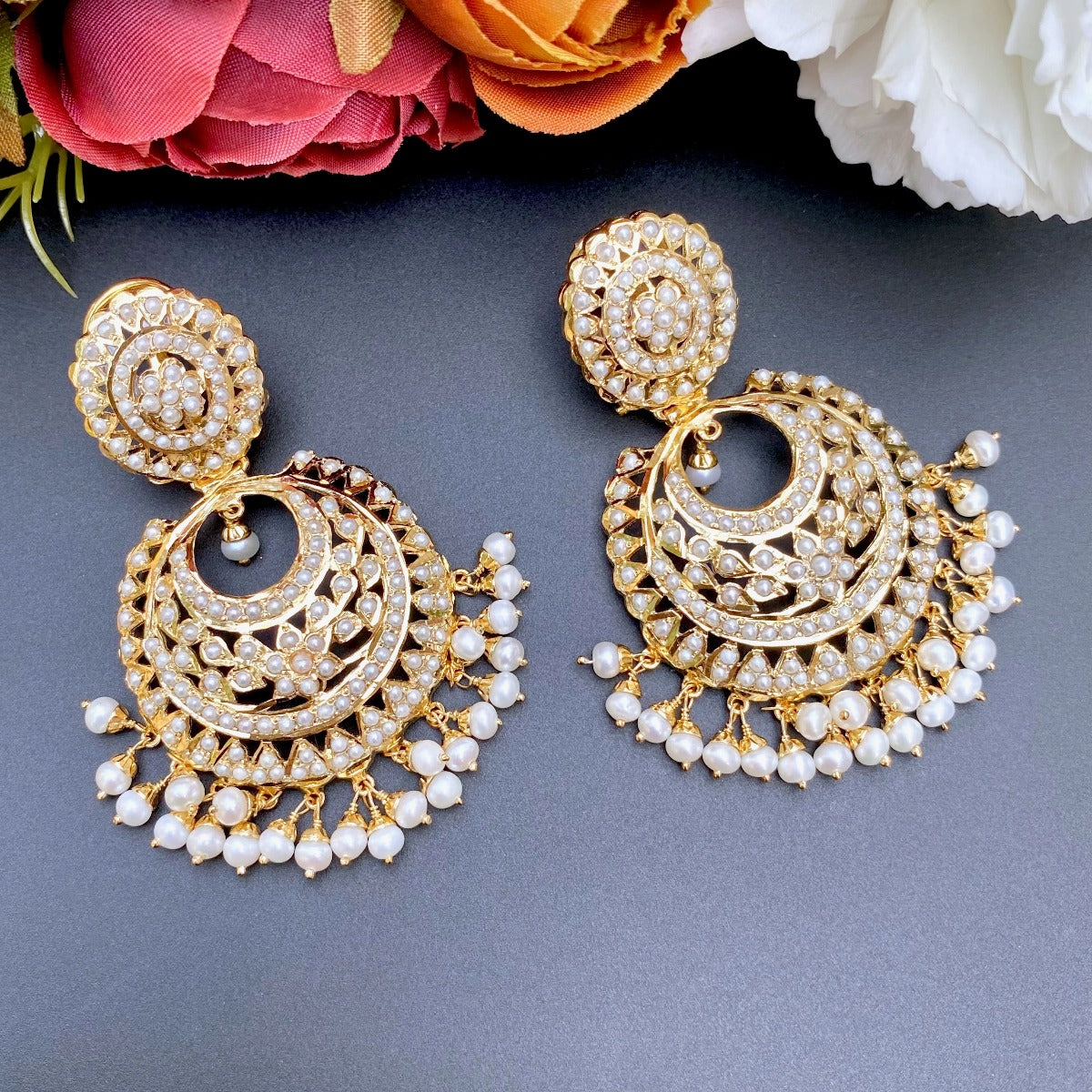 kundan chandbali earrings