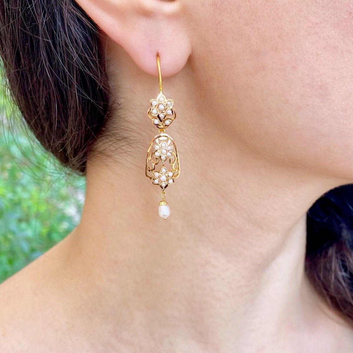 pearl drop earrings in joroa craft