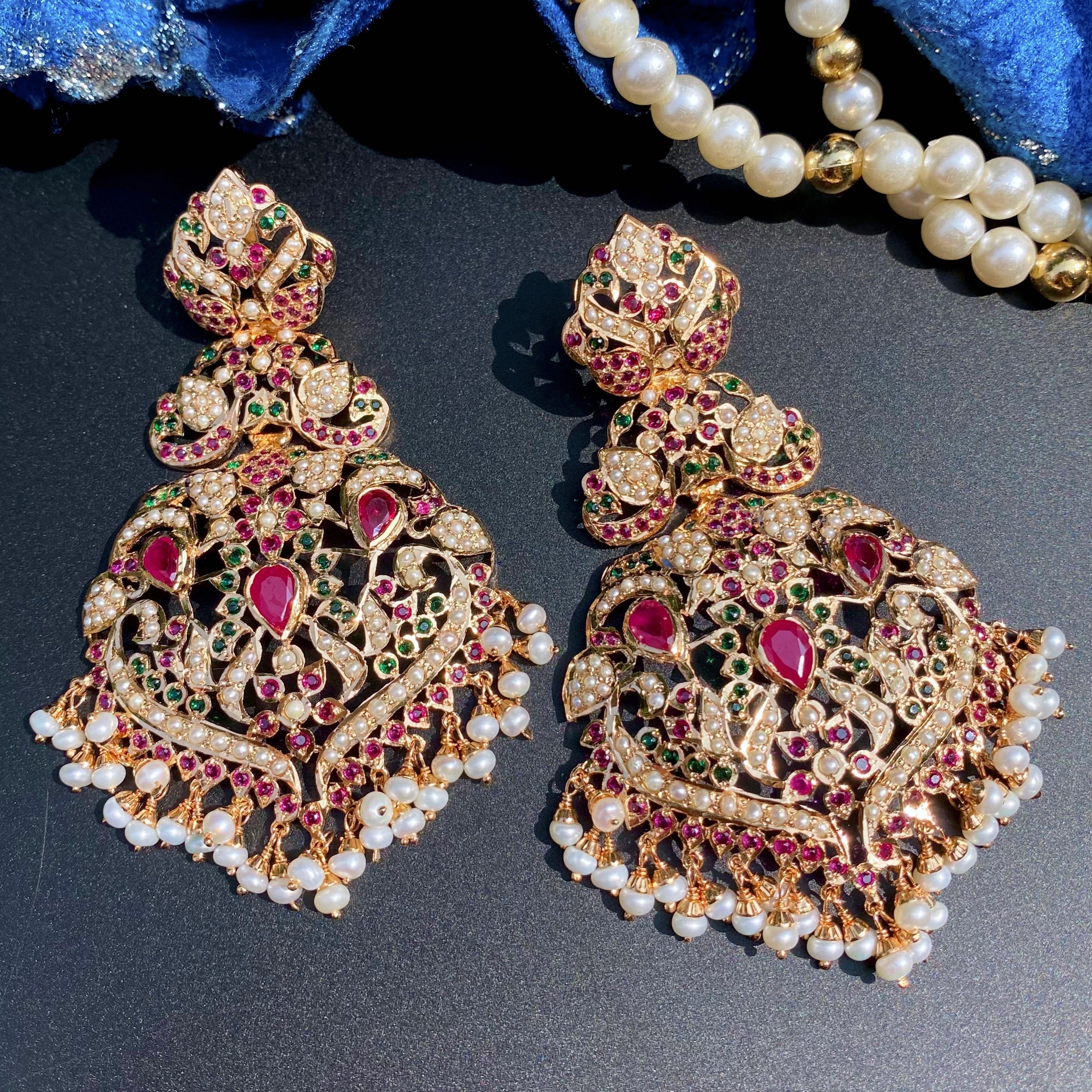 Heritage Indian Earrings | Traditional Jadau Jewellery | ER 648