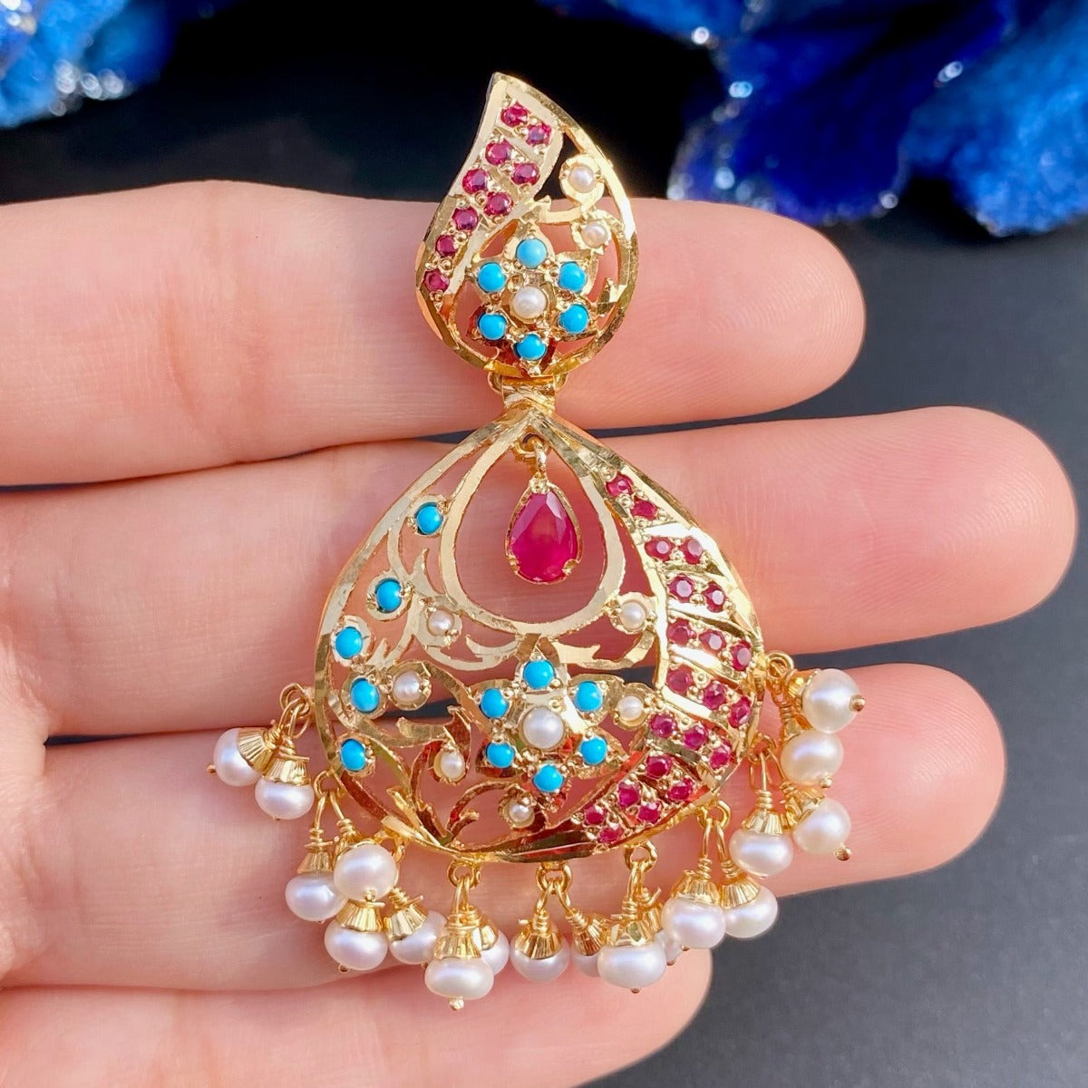 pakistani chandbali earrings