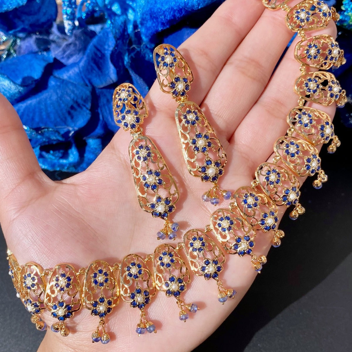 lightweight Hyderabadi necklace set