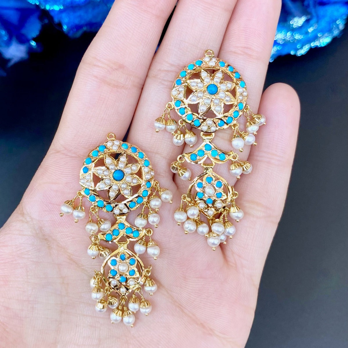 Bollywood gold earrings