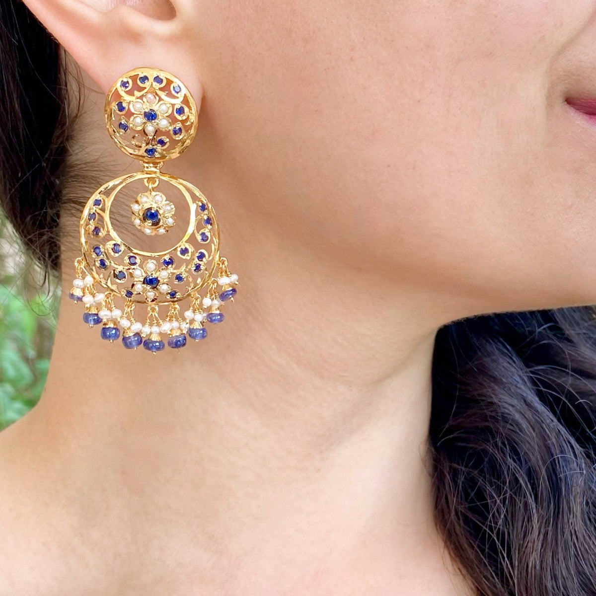 gold plated chandbali earrings