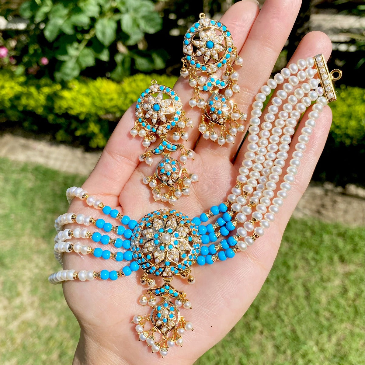Hyderabadi turquoise jewelry