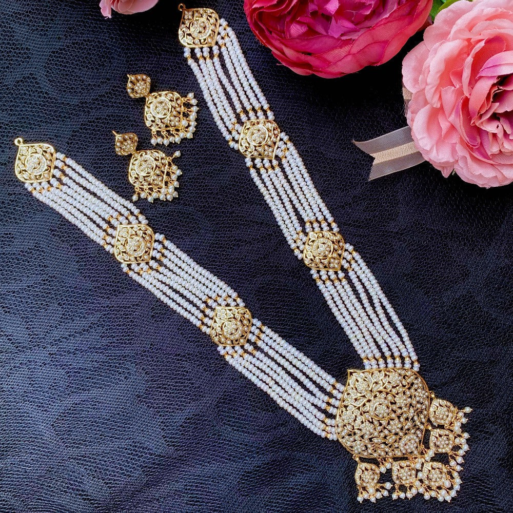 rani haar set with pearls