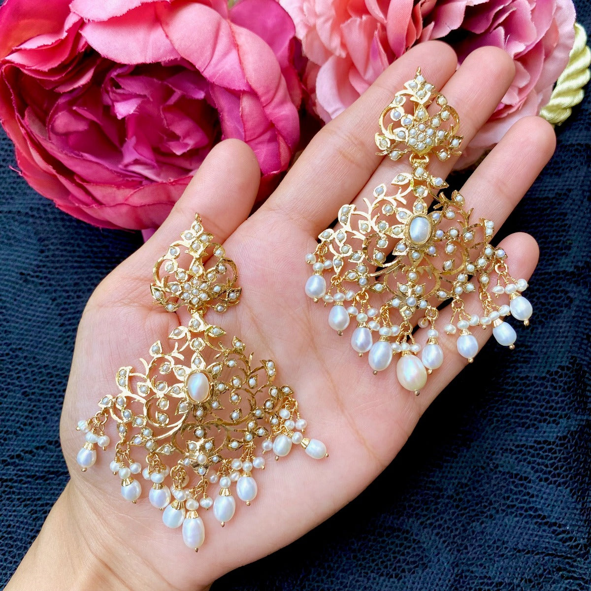 gold plated pakistani earrings bollywood