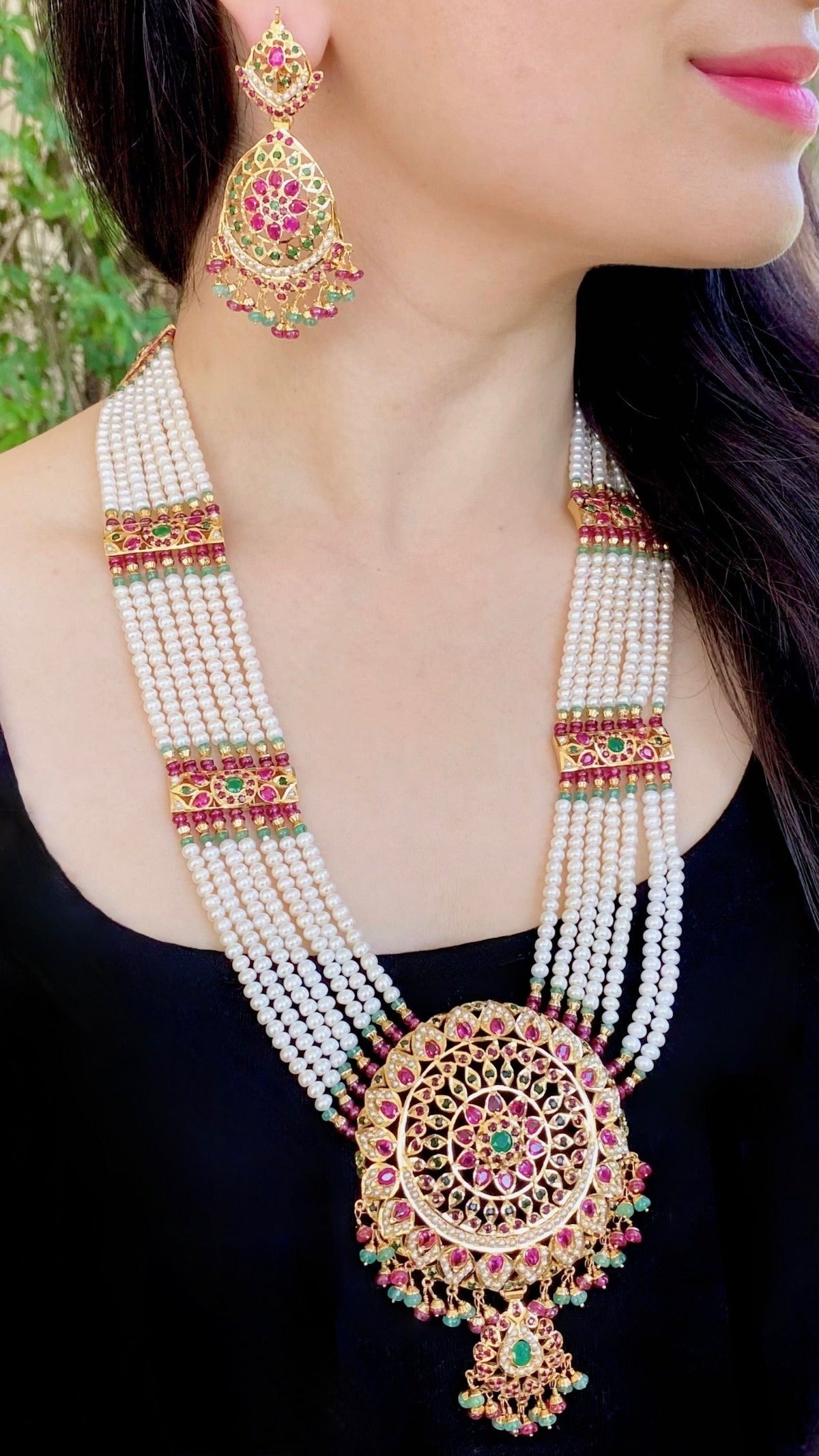 long necklace set for bride wear