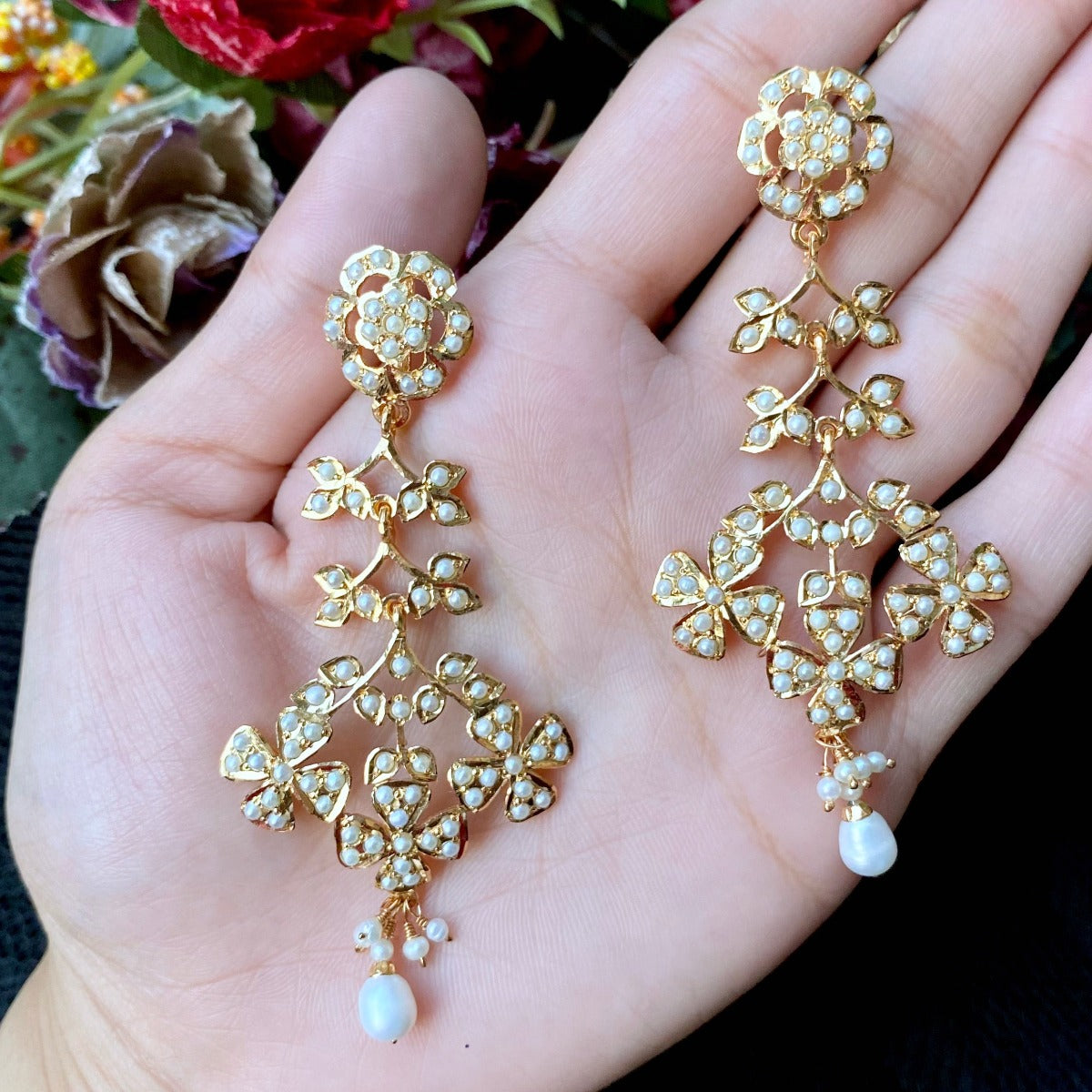 contemporary jadau earrings