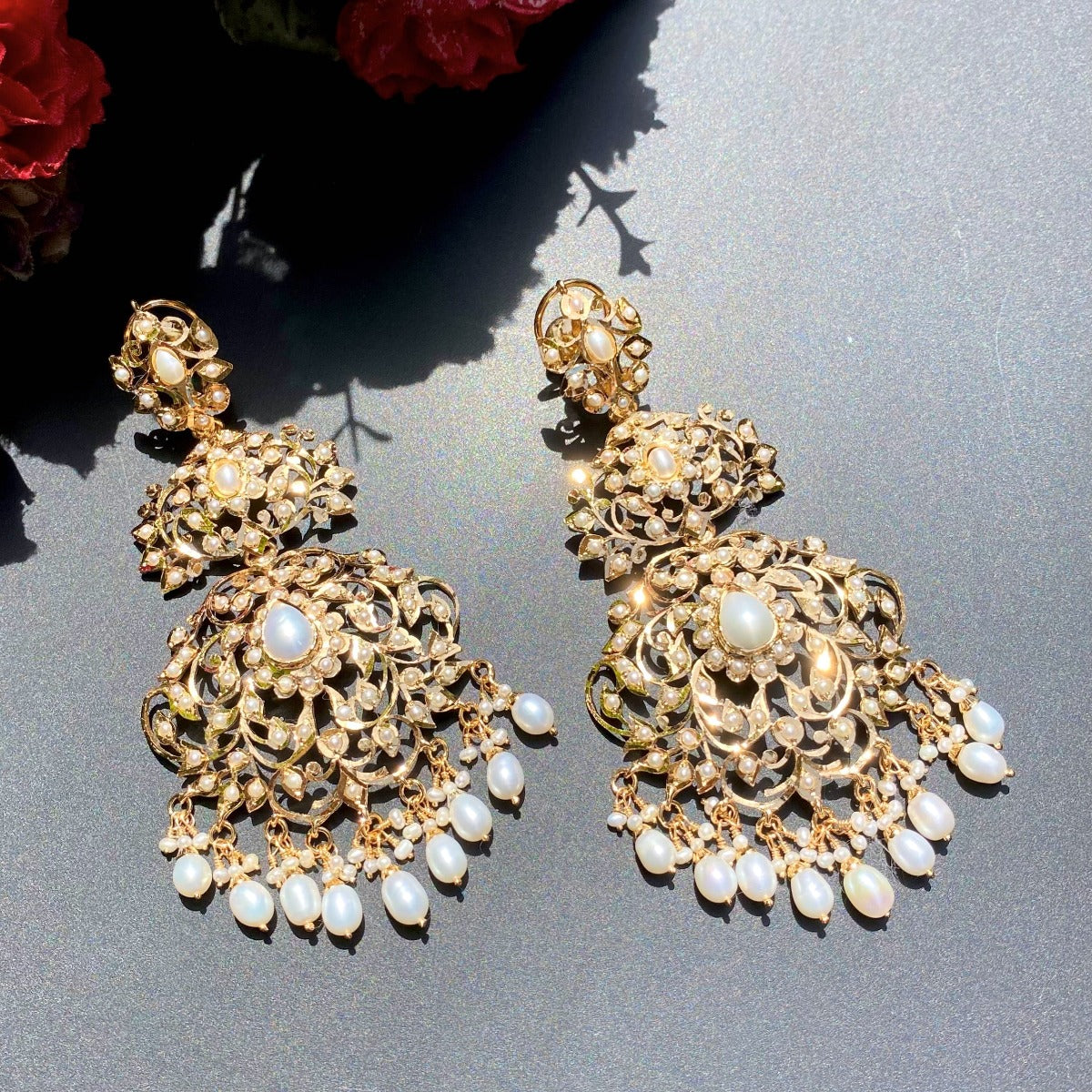 gold polished jhumka