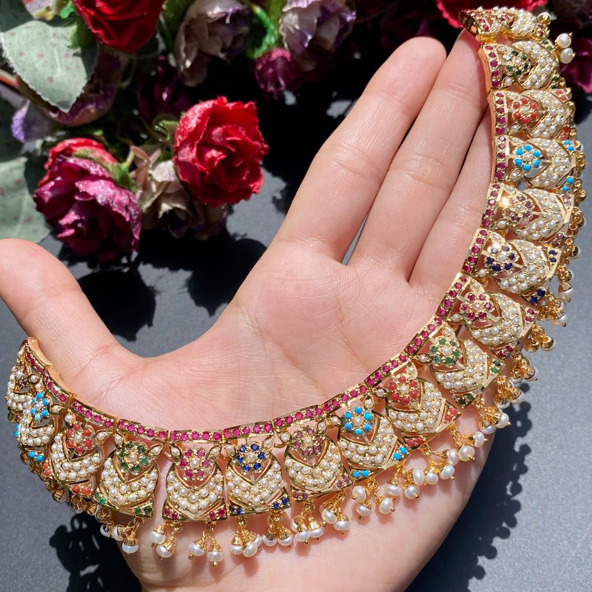 Bollywood nauratan necklace