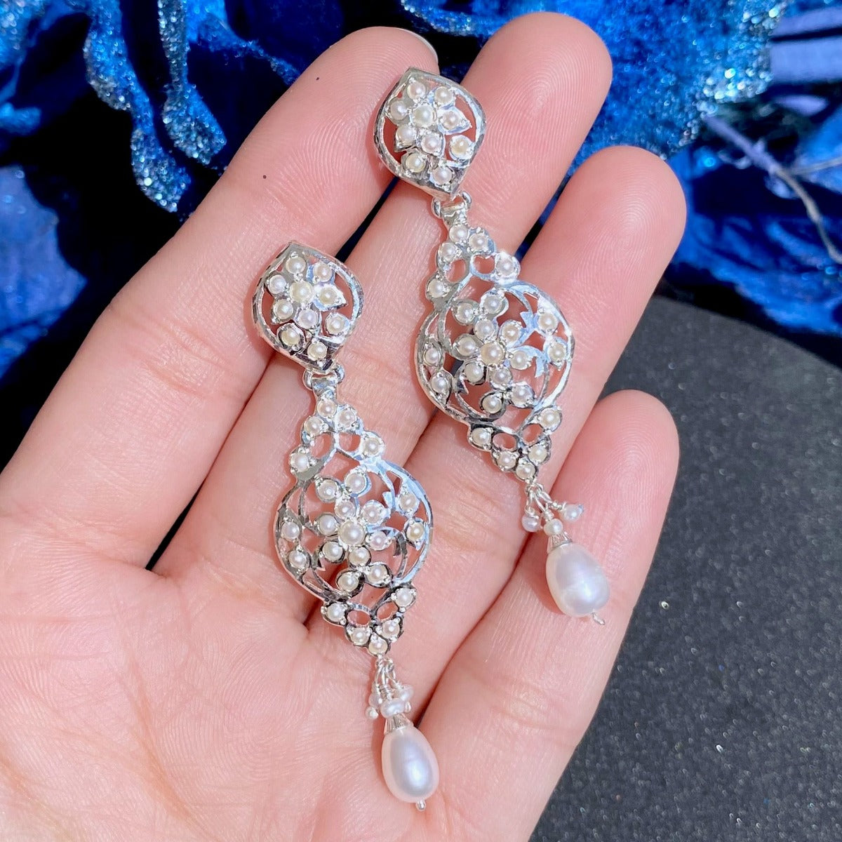 boho pearl drop earrings for girls