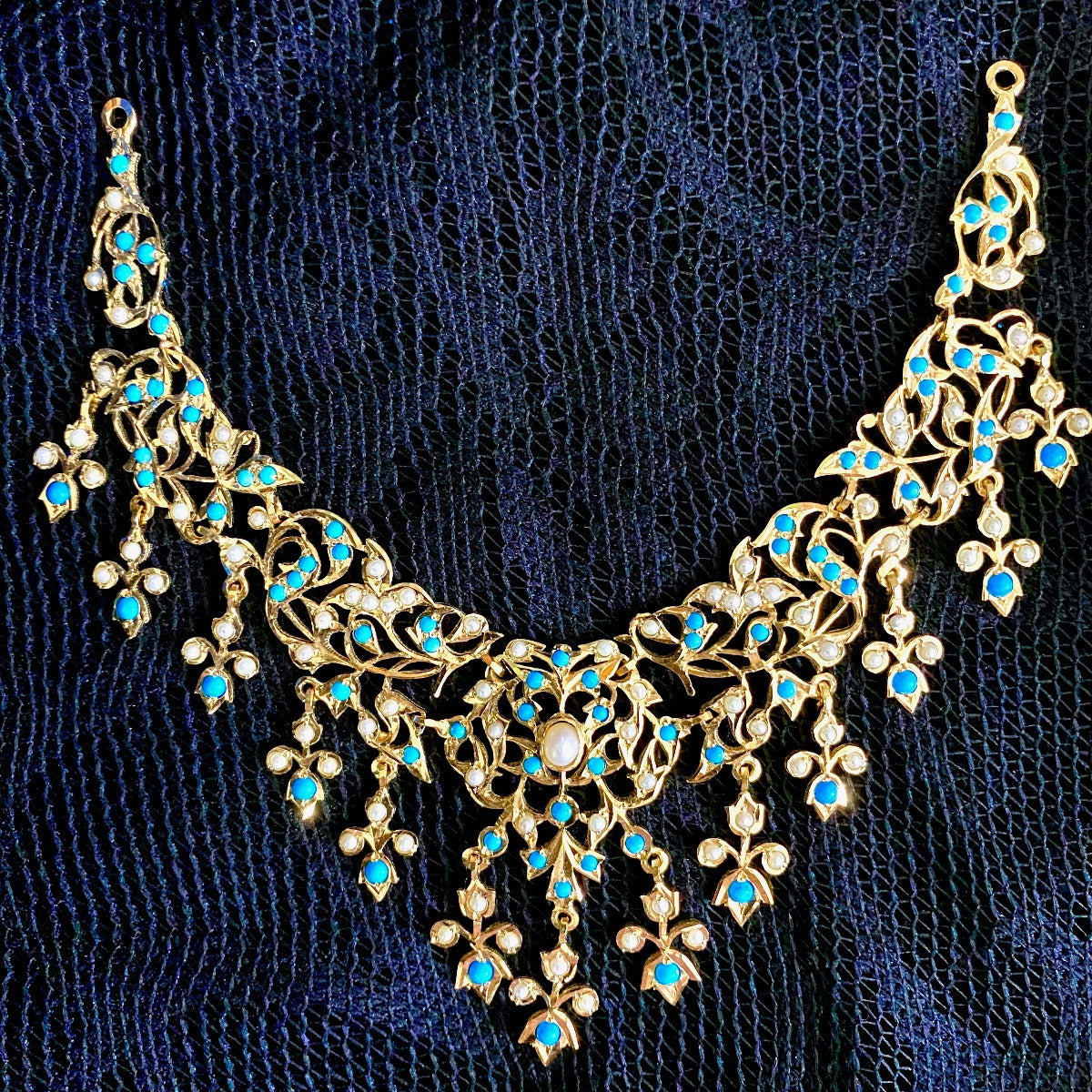 Edwardian Turquoise necklace | Premium Gold Plated Jewelry | For Women