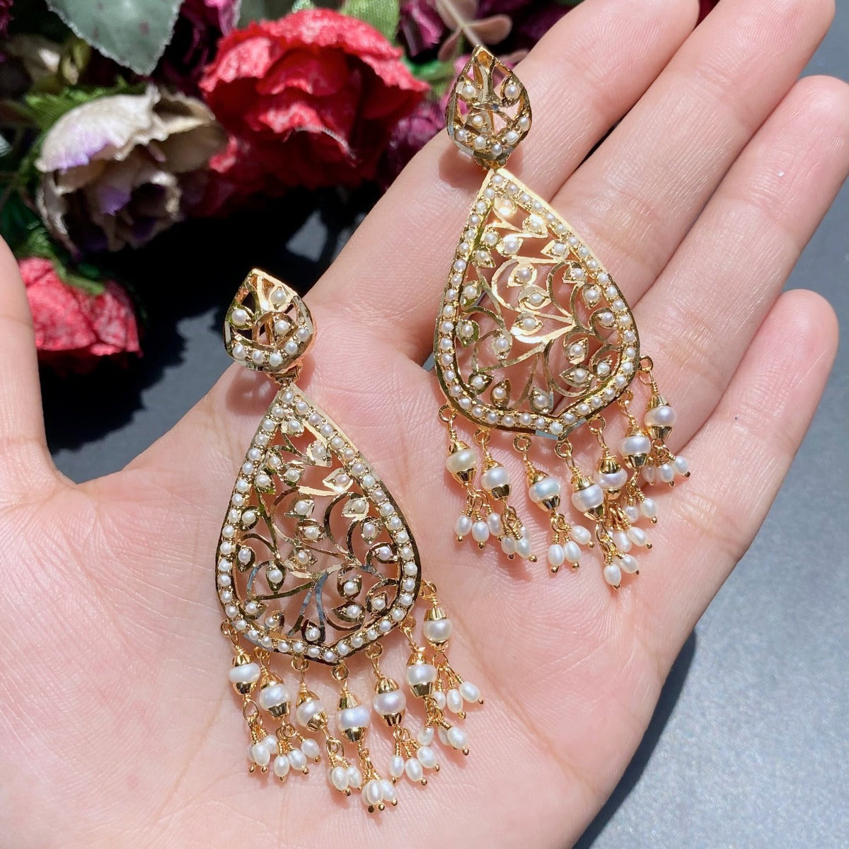 hyderabadi pearl earrings